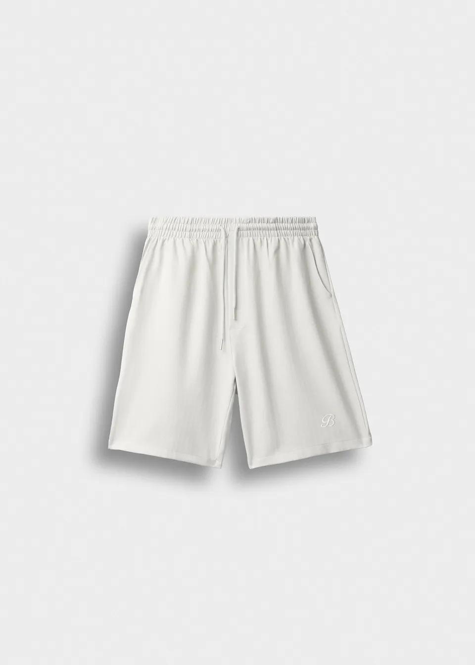 burocs-herringbone-shorts-off-white-regular-fit image 1