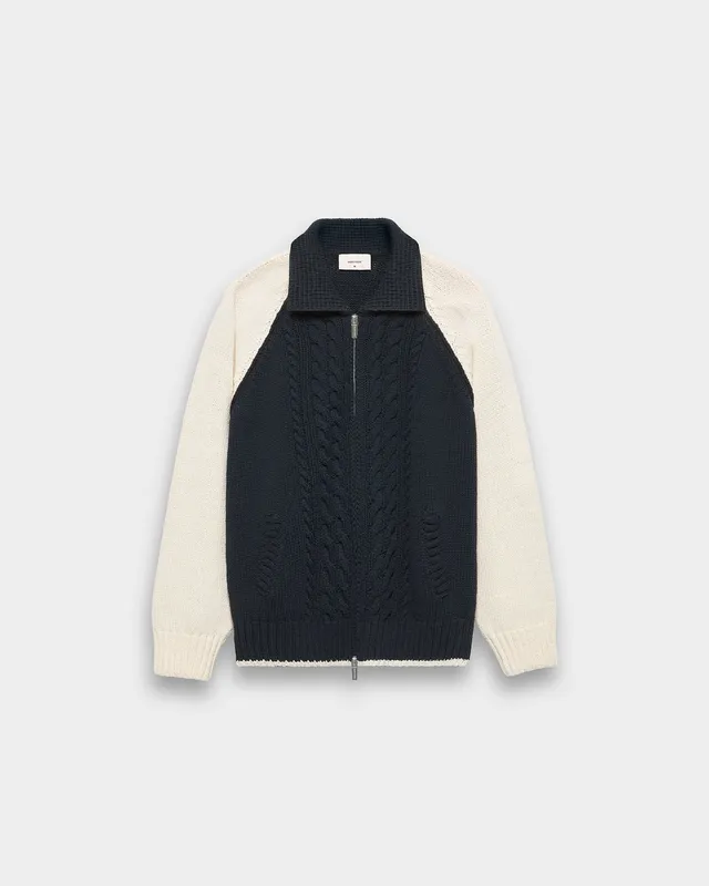 eightyfive-cable-knit-trainer-jacket-jacke-navy image 1