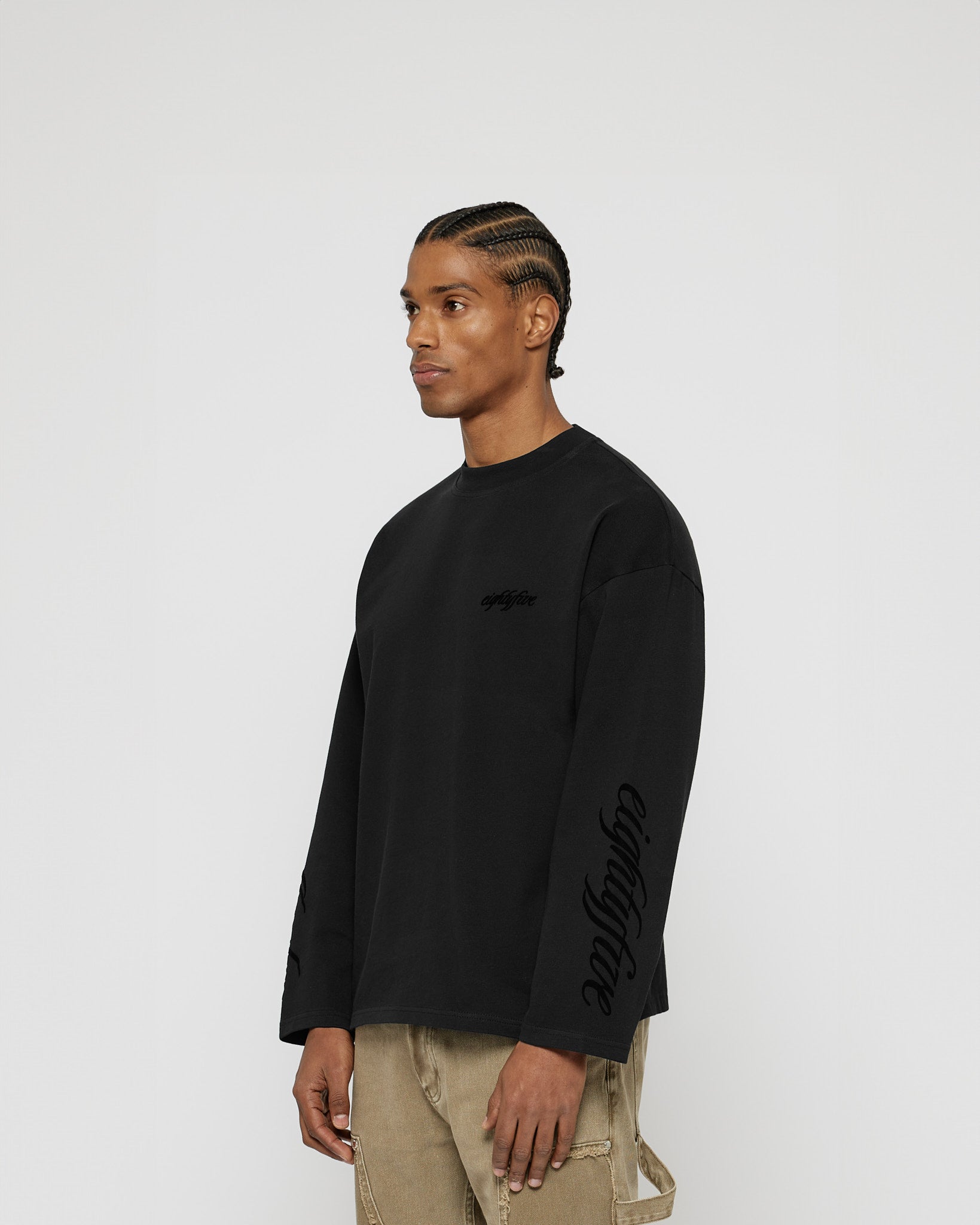 eightyfive-handwritten-longsleeve-langarmshirt-black-oversized image 3
