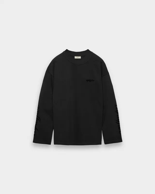 eightyfive-handwritten-longsleeve-langarmshirt-black-oversized image 1