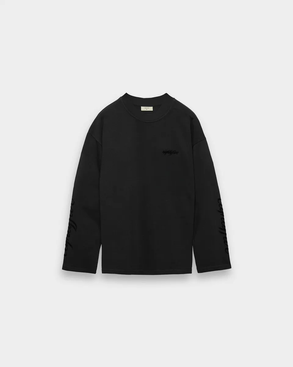 eightyfive-handwritten-longsleeve-langarmshirt-black-oversized image 1
