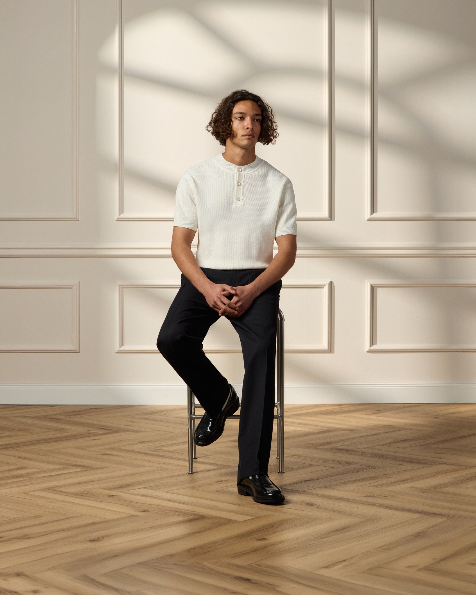 eightyfive-tops-knitted-henley-polo-t-shirt-offwhite-regular image 6