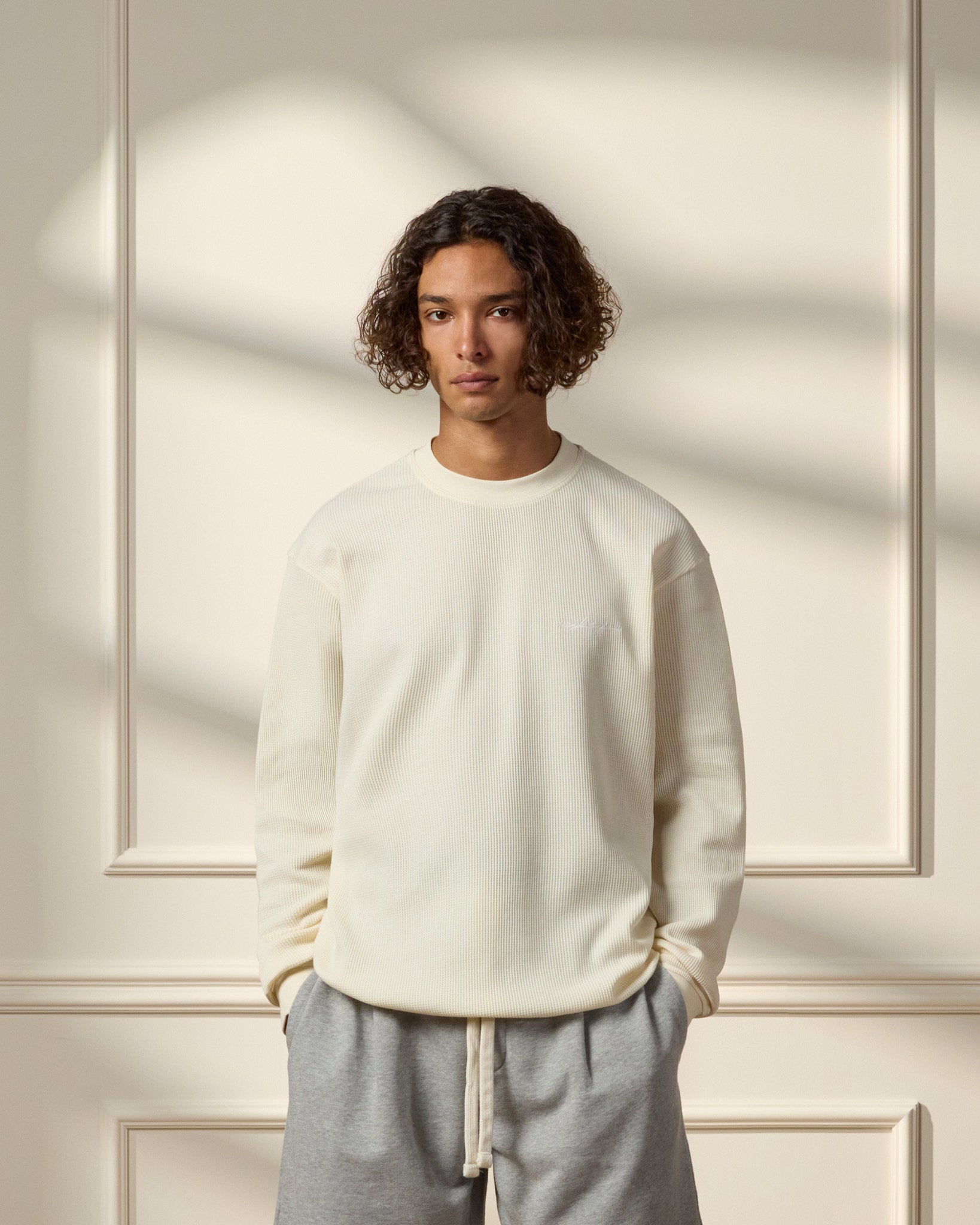 eightyfive-waffle-longsleeve-off-white-relaxed-fit image 3