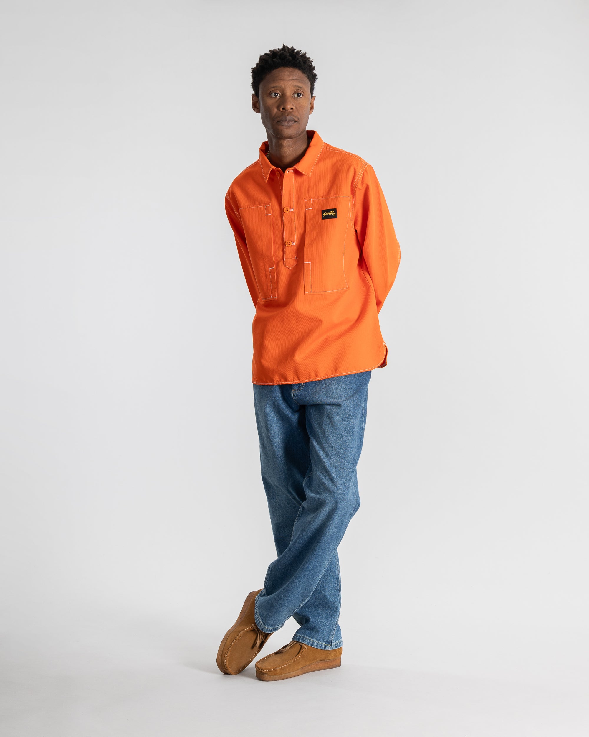 stan-ray-painters-pop-over-hemd-faded-red-bedford image 2