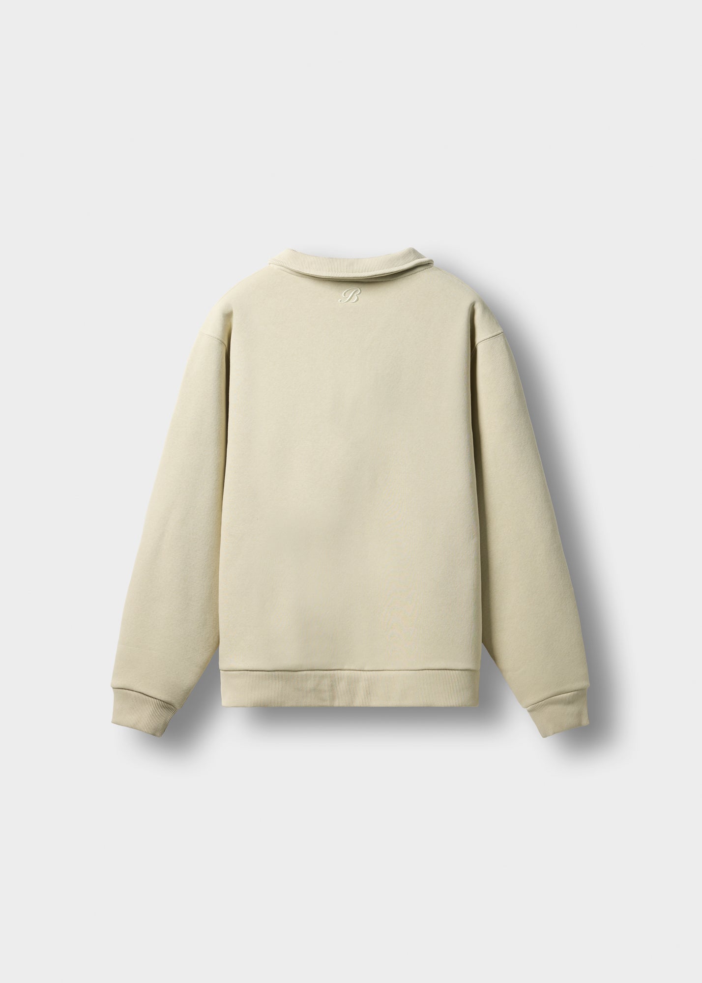 burocs-longsleeves-essential-mock-neck-zip-pullover-beige image 2