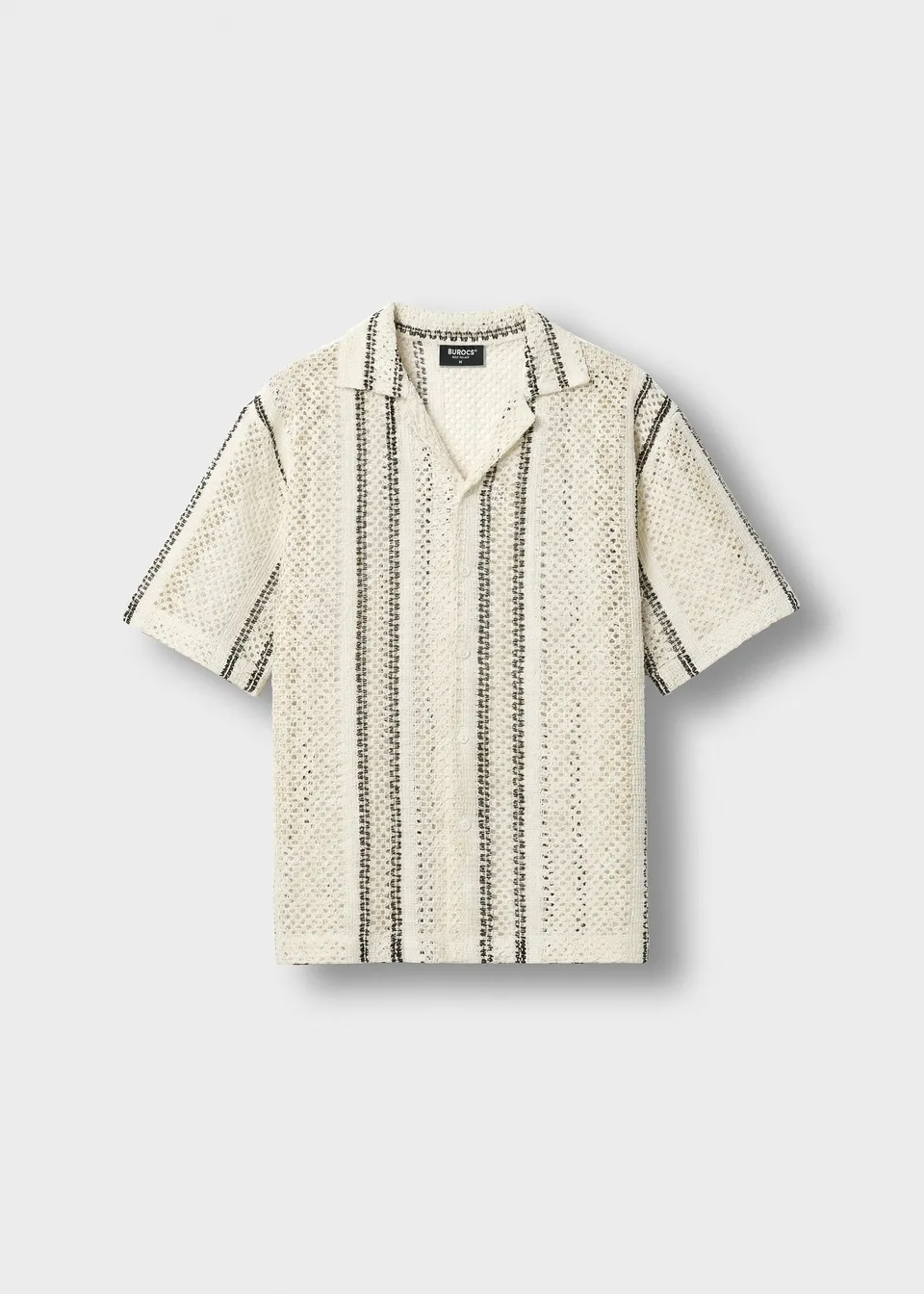 burocs-shirts-crochet-striped-shirt-hemd-off-white-oversize image 1