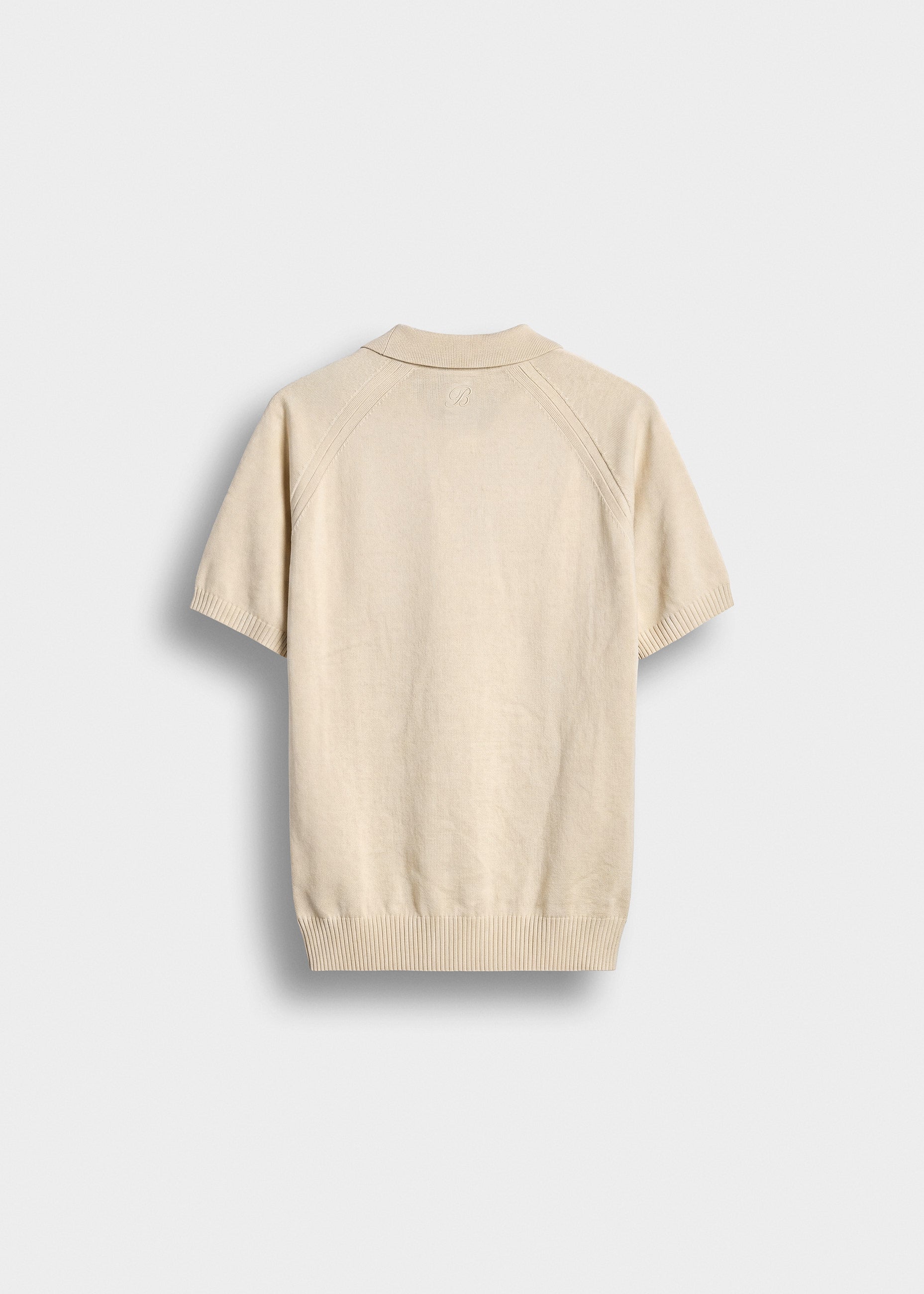 burocs-t-shirts-fine-knit-polo-t-shirt-beige-melange image 2