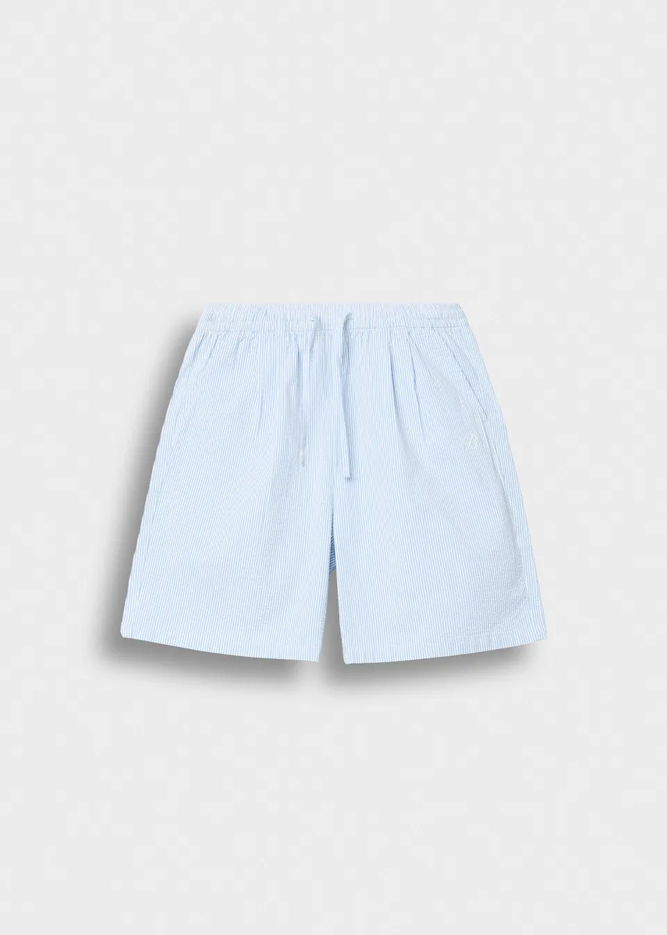 burocs-striped-seersucker-shorts-kurze-hose-blue-baumwolle image 1