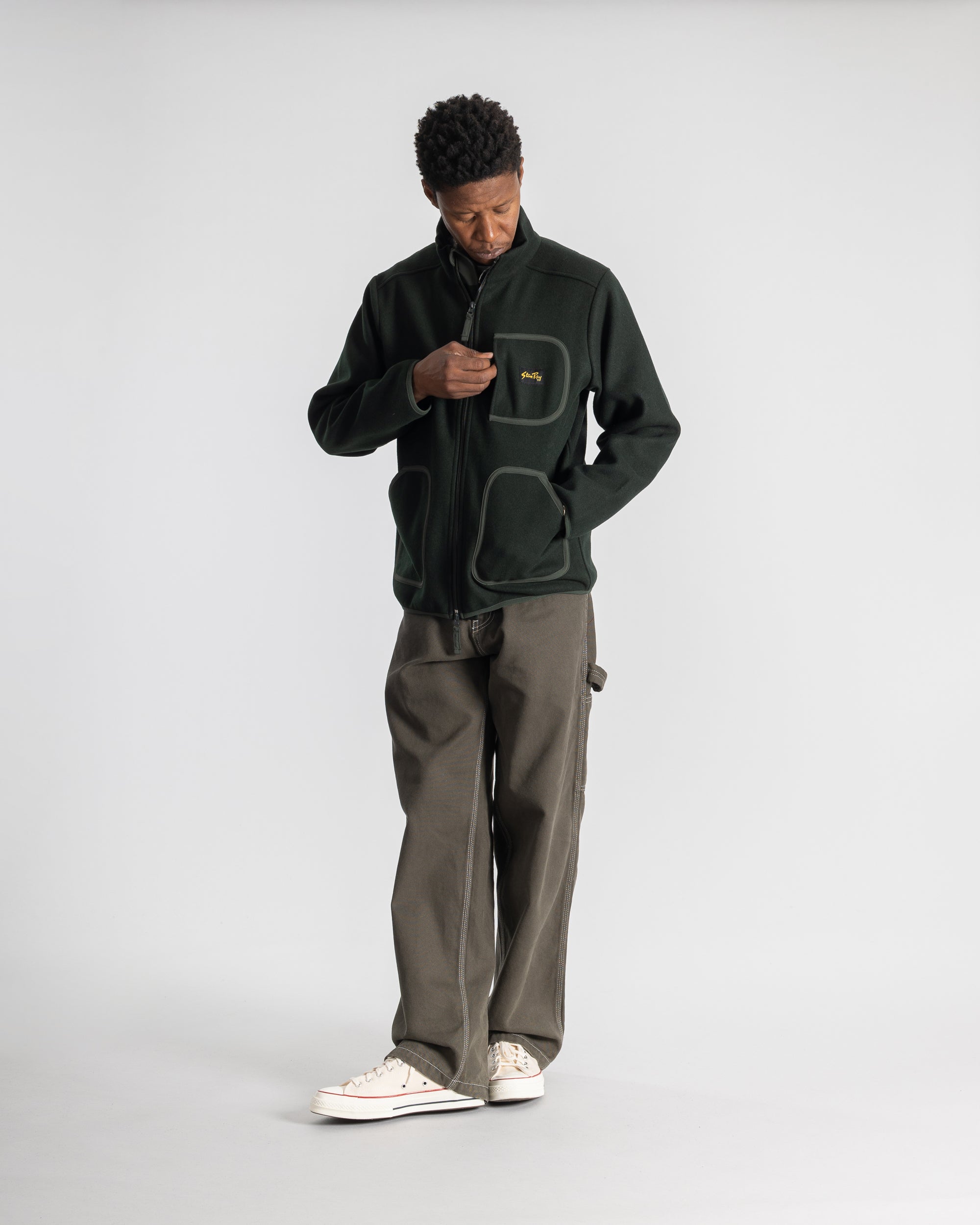 stan-ray-wool-fleece-jacket-fleecejacke-botanical-green-wolle image 2