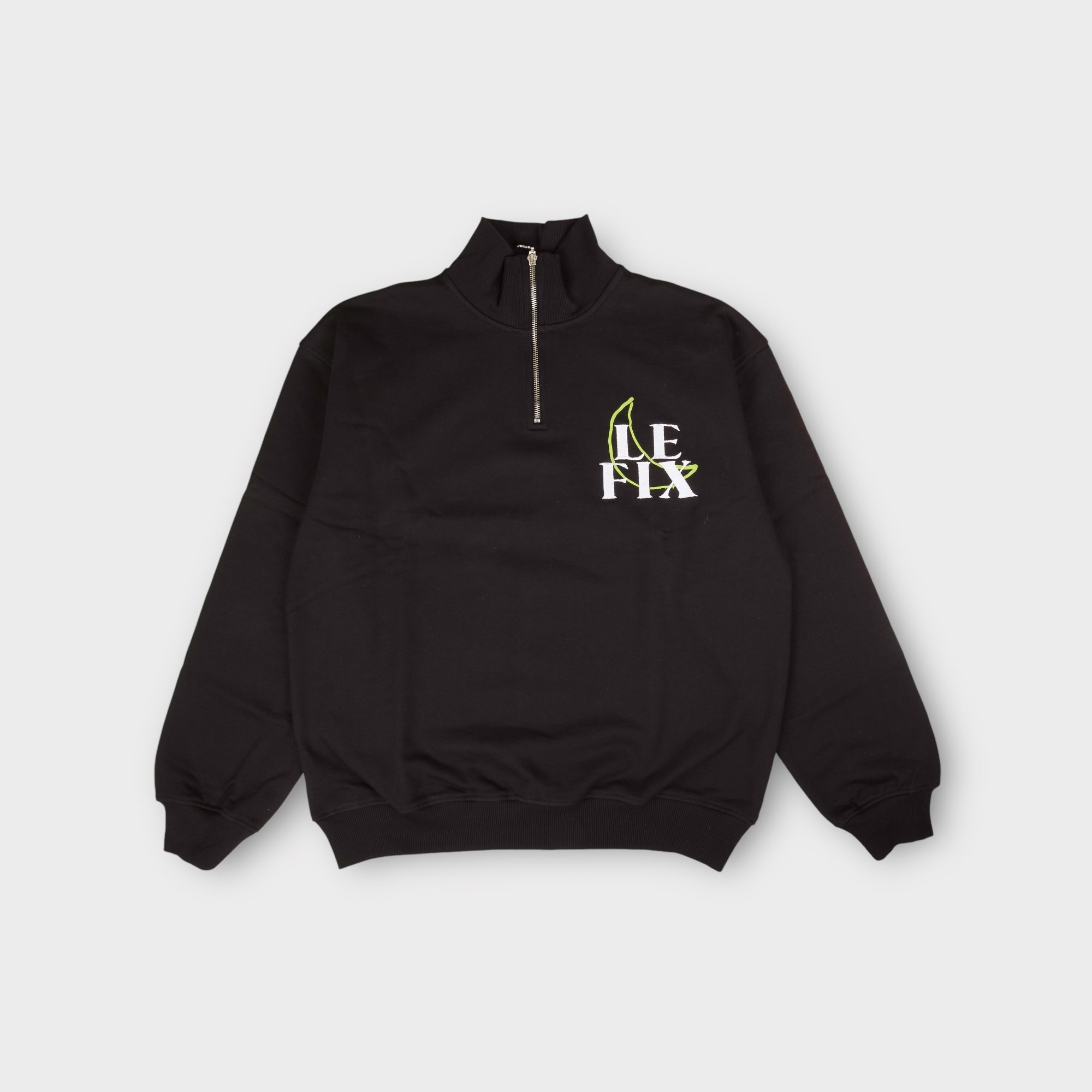 le-fix-moon-quarter-zip-schwarz-100-baumwolle image 1