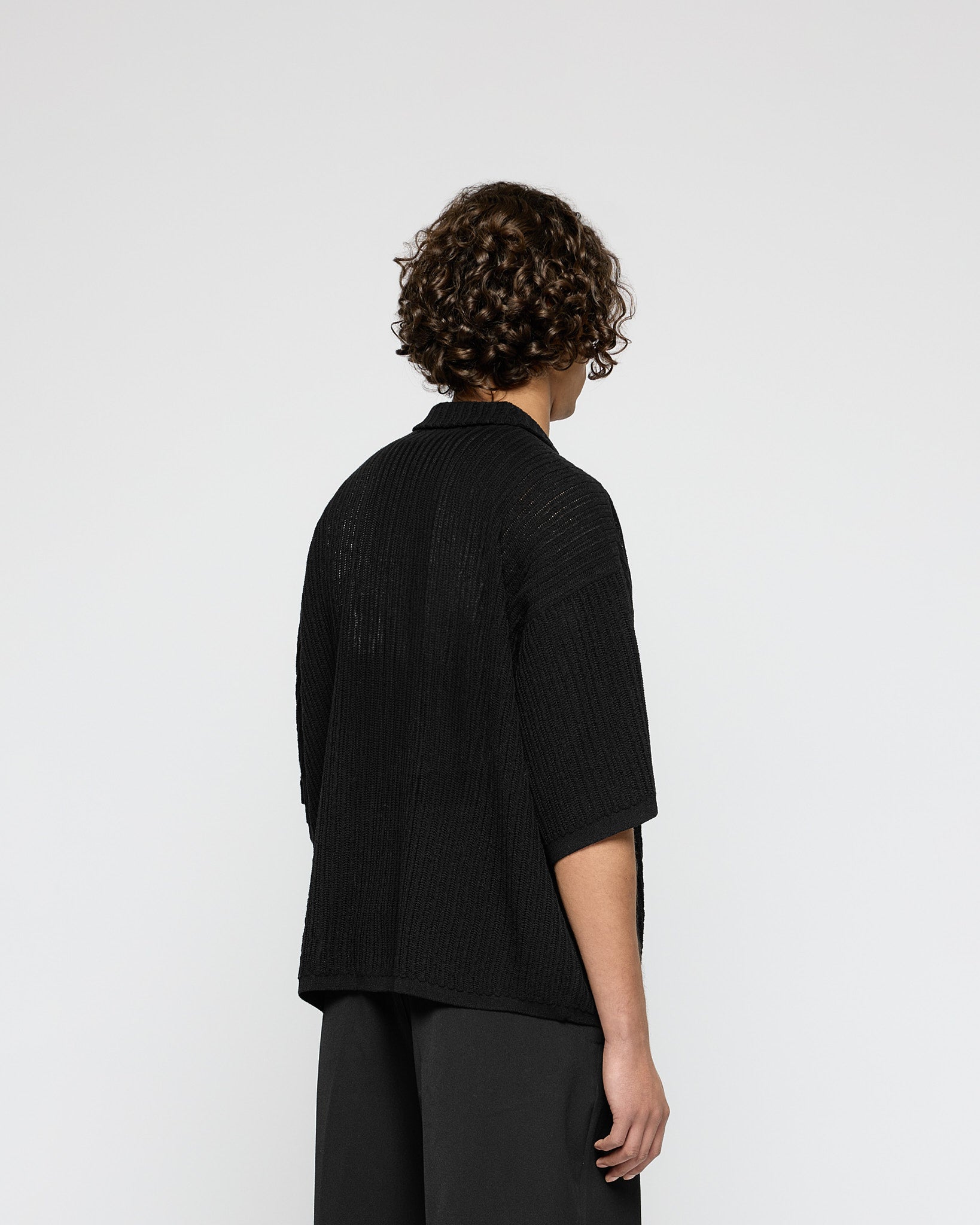 eightyfive-ef-contrast-knit-shirt-strickshirt-black-oversized image 4