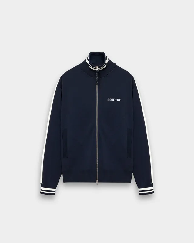 eightyfive-knit-trackjacket-jacke-navy-stehkragen image 1