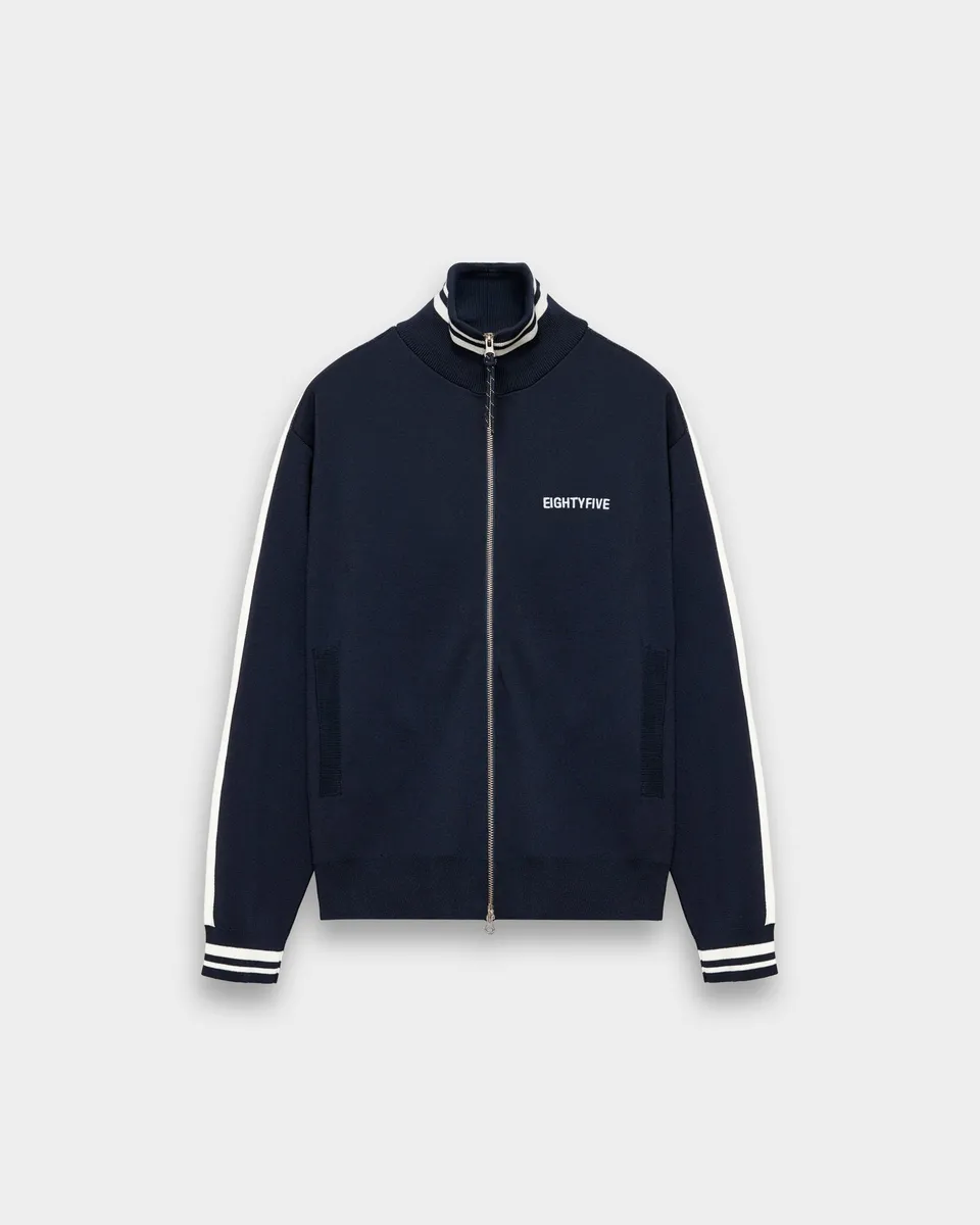 eightyfive-knit-trackjacket-jacke-navy-stehkragen image 1