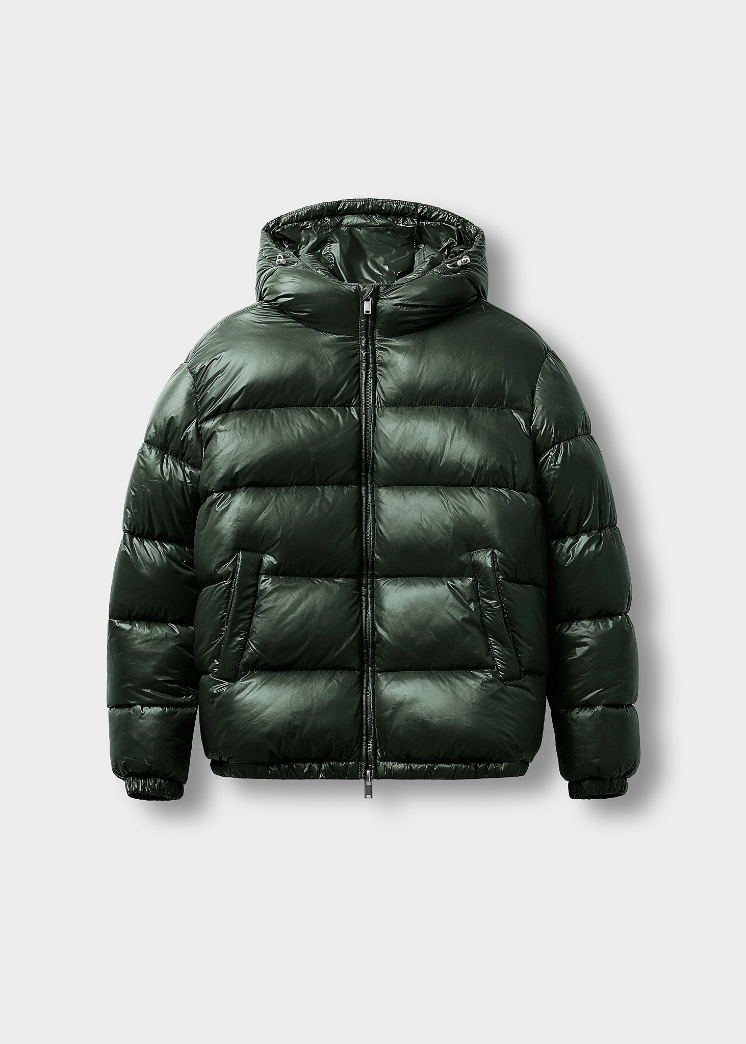 burocs-glossy-puffer-jacket-pufferjacke-gr-n-mit-kapuze image 1