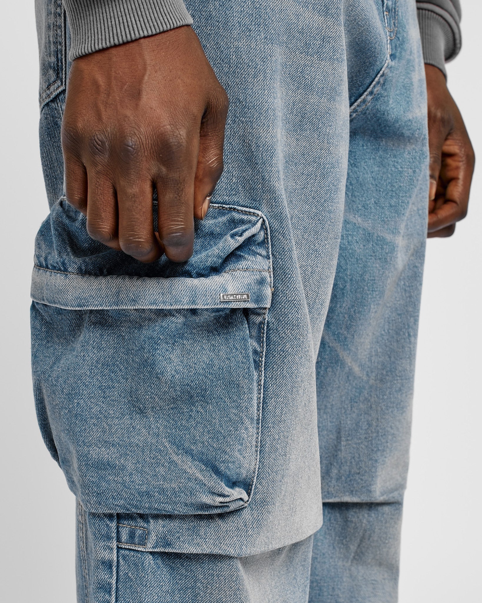 eightyfive-denim-baggy-cargo-pants-light-sand-wash-baumwolle image 7