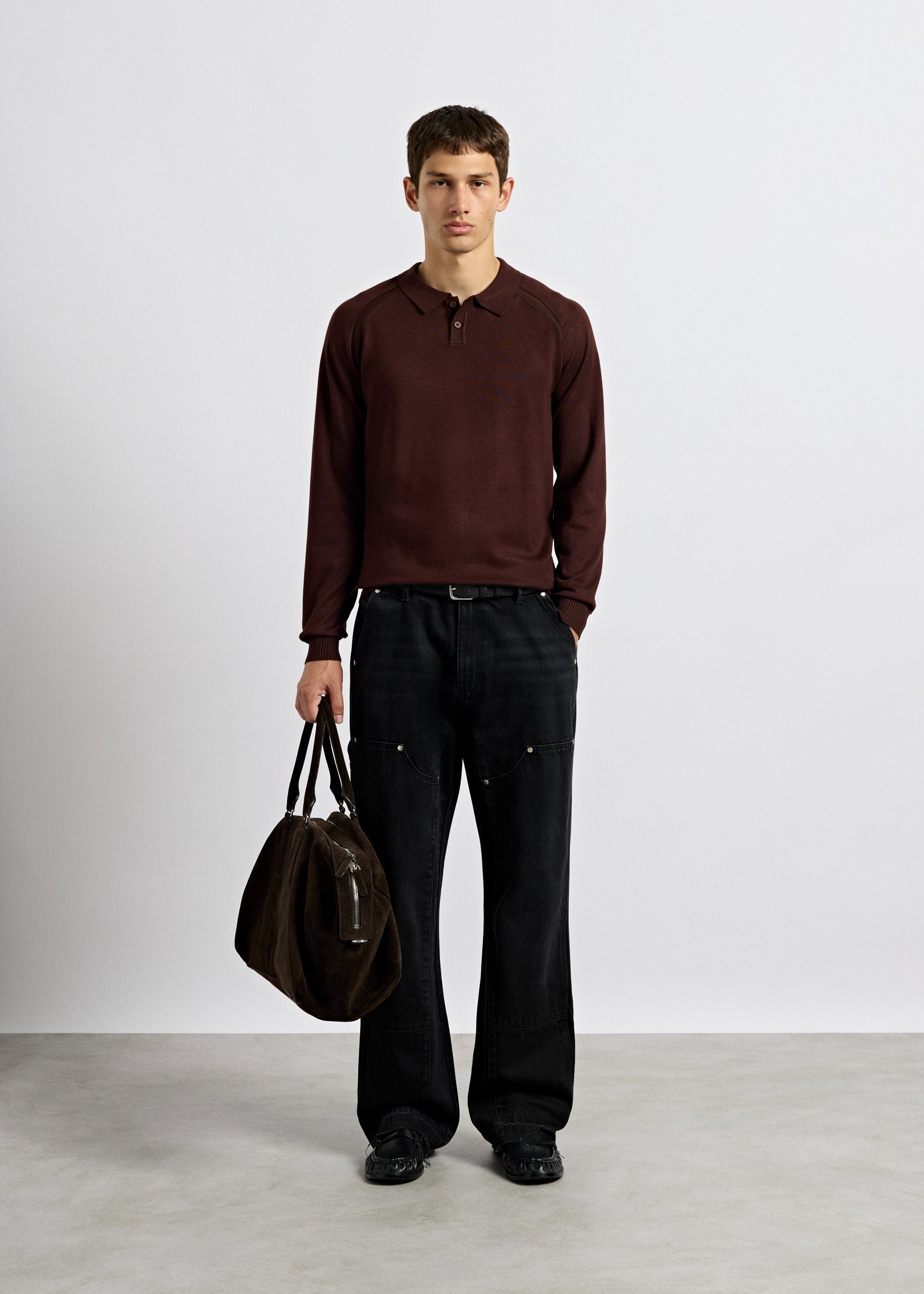burocs-fine-knit-polo-sweater-strickpolo-dark-chocolate image 4