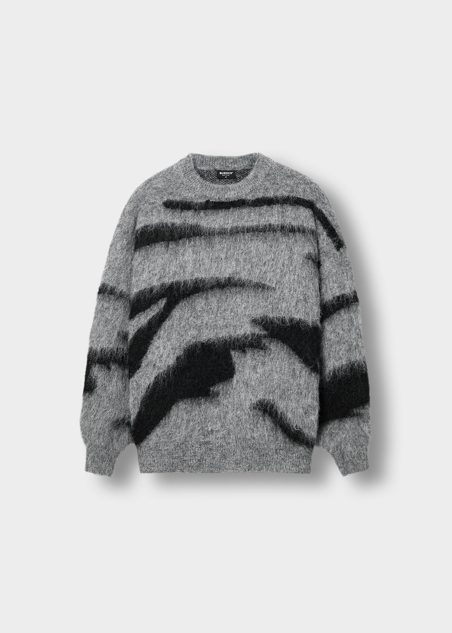 burocs-hairy-monochrome-knit-sweater-strickpullover-grey image 4