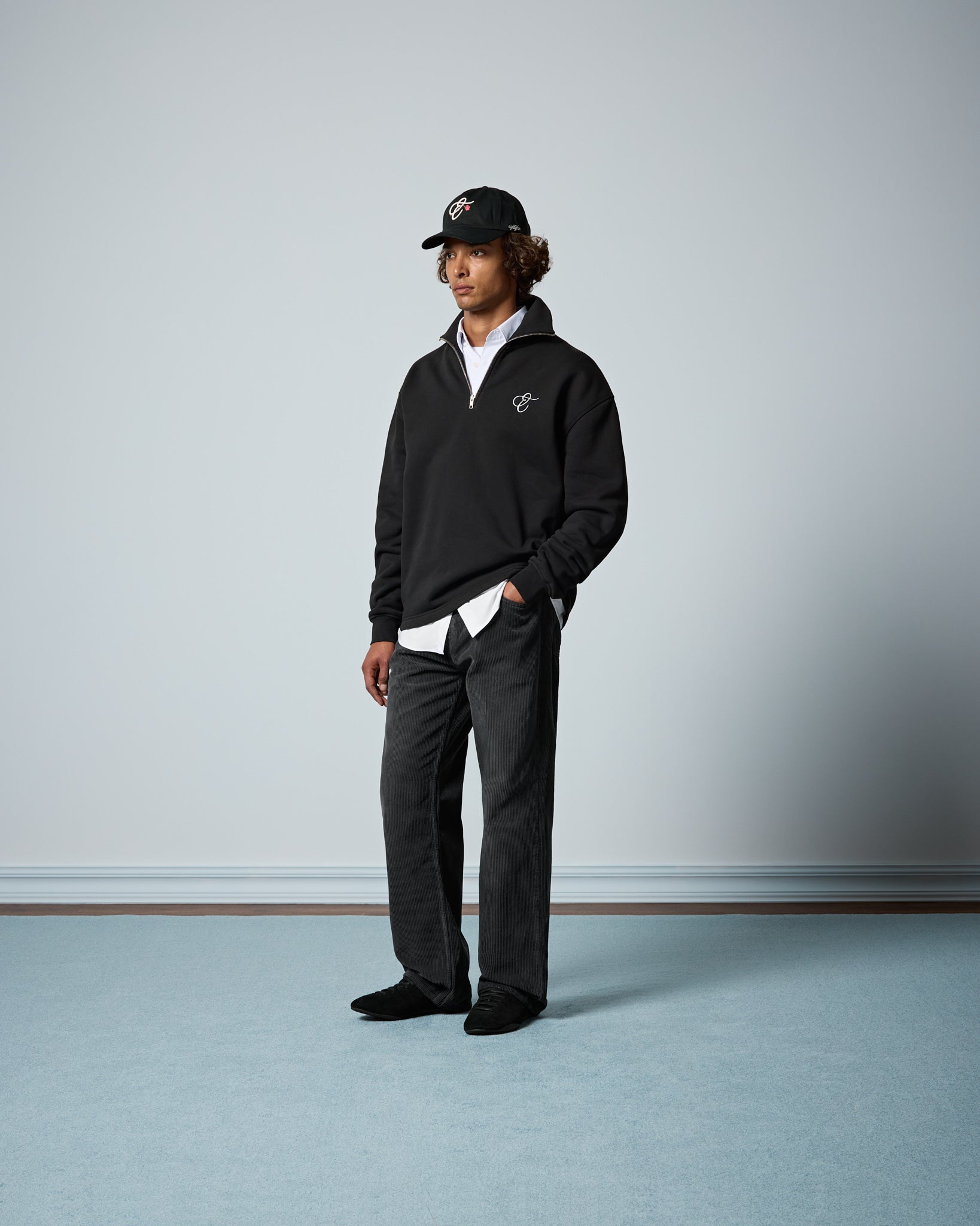 eightyfive-half-zip-sweater-pullover-schwarz-baumwolle image 5