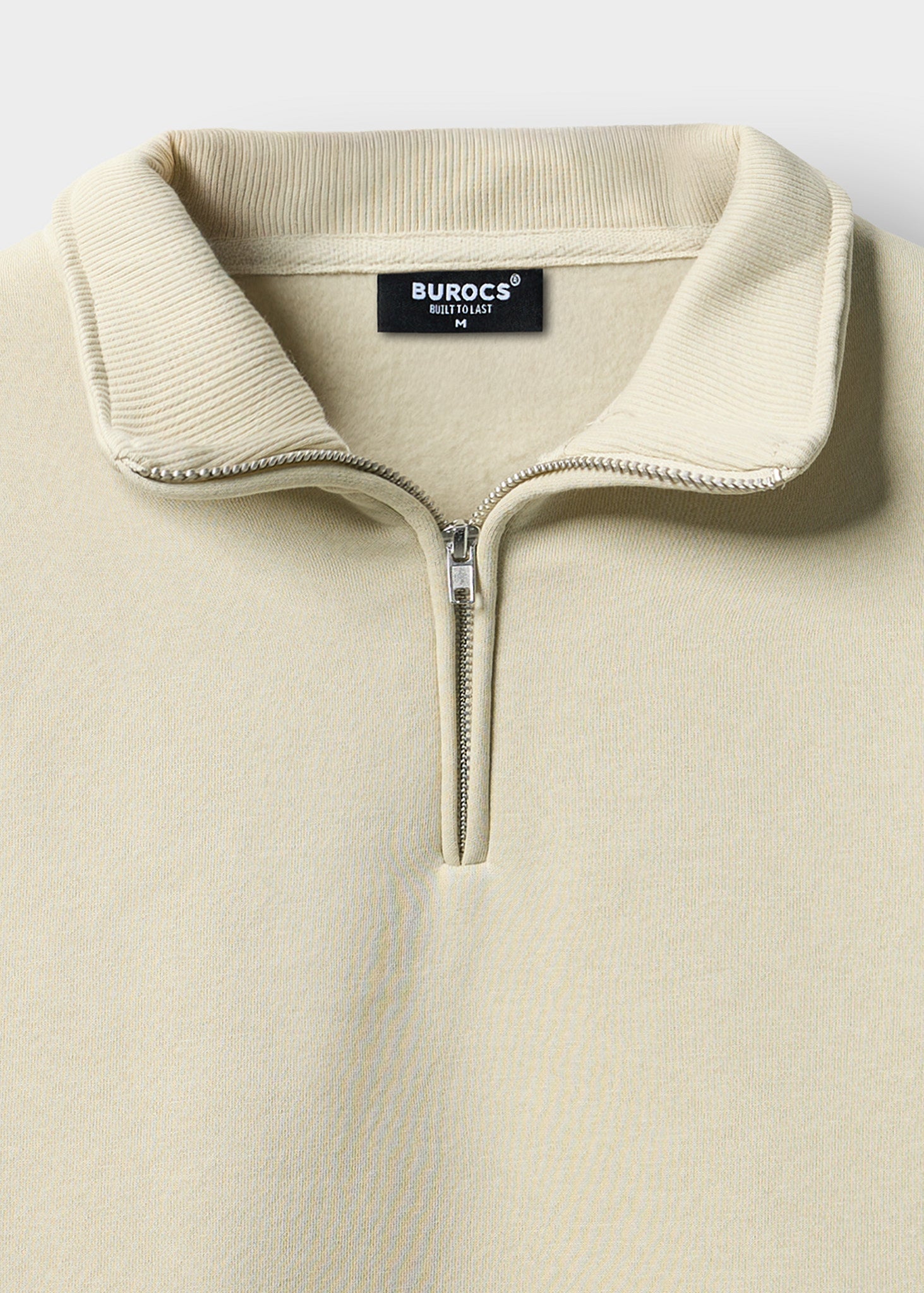 burocs-longsleeves-essential-mock-neck-zip-pullover-beige image 3