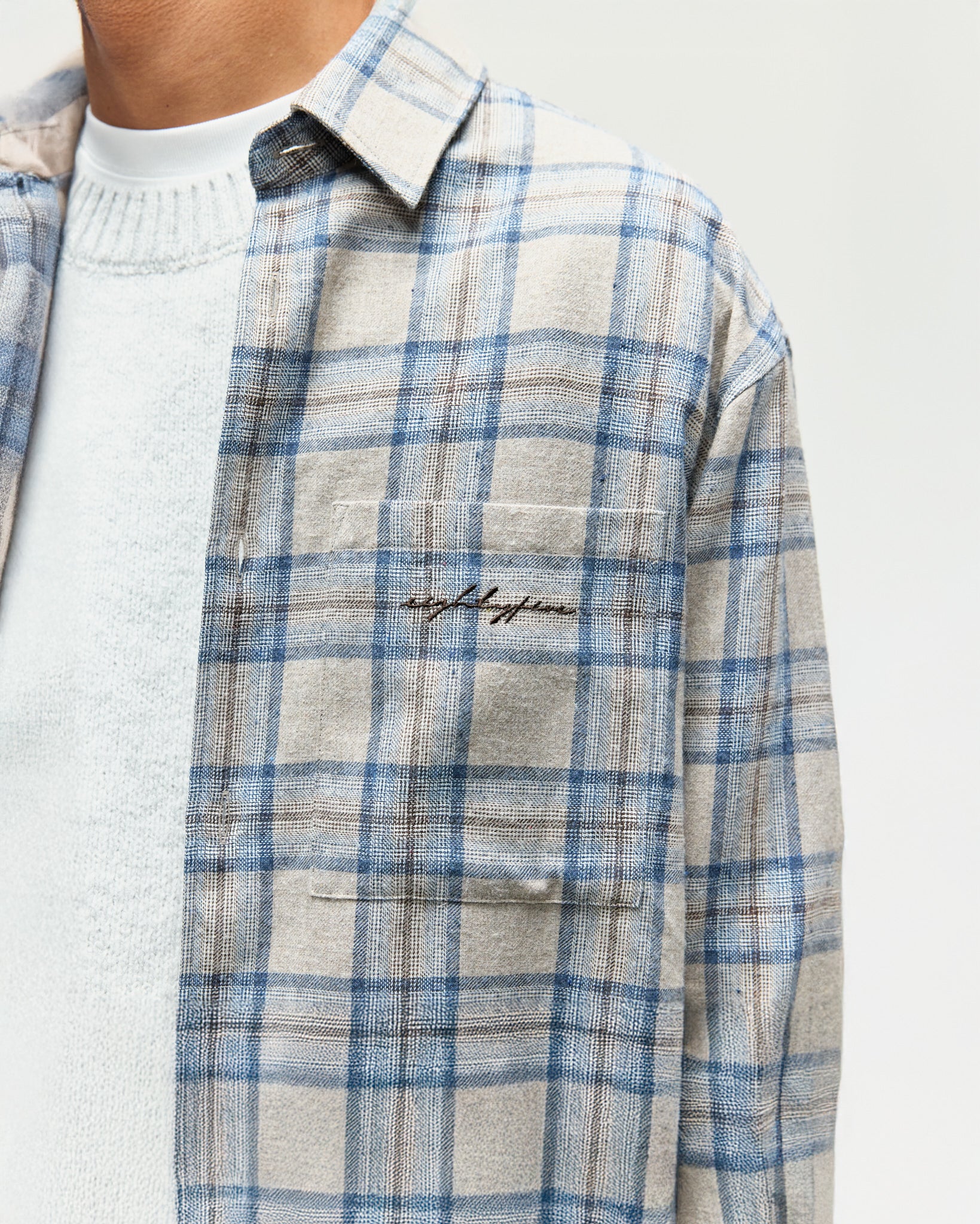 eightyfive-tops-checked-shirt-flanellhemd-grey-relaxed image 6