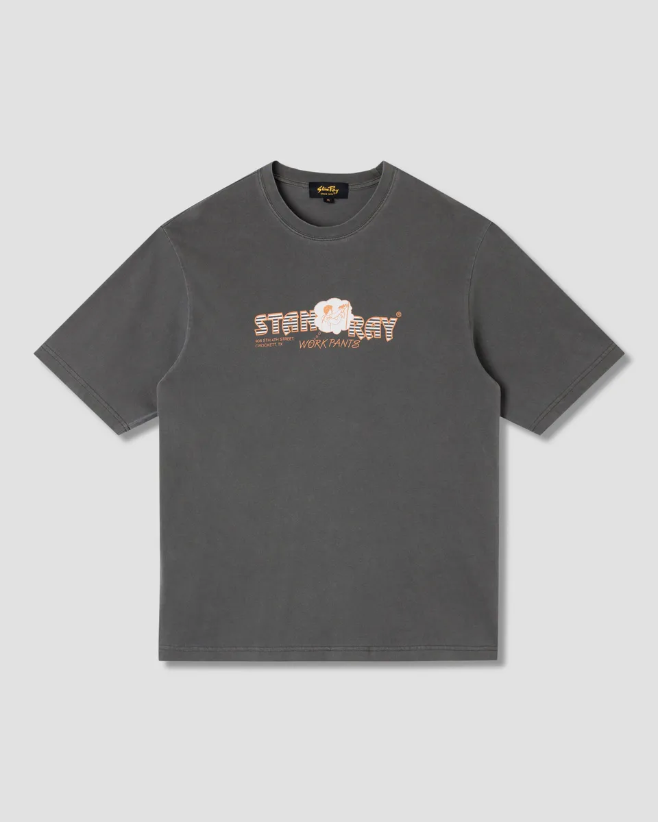 stan-ray-crockett-pants-tee-t-shirt-washed-black-baumwolle image 1