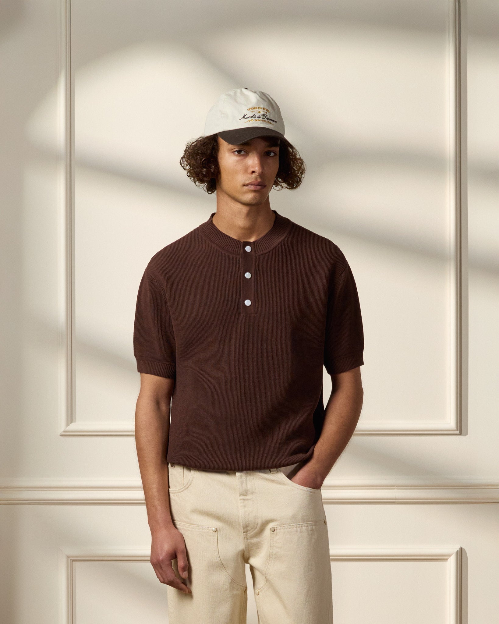 eightyfive-knitted-henley-polo-brown-baumwolle-knopf image 3