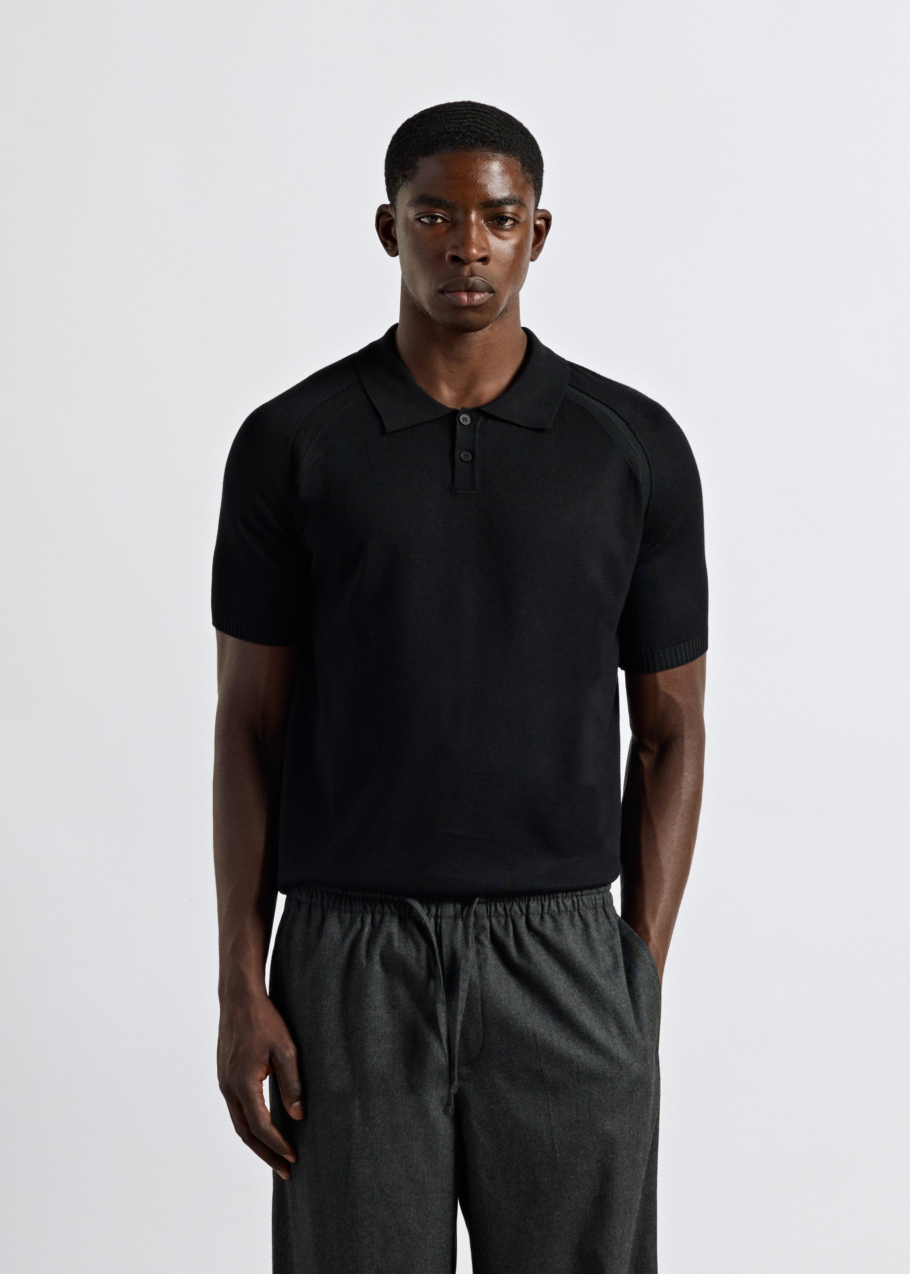 burocs-t-shirts-fine-knit-polo-t-shirt-schwarz image 3