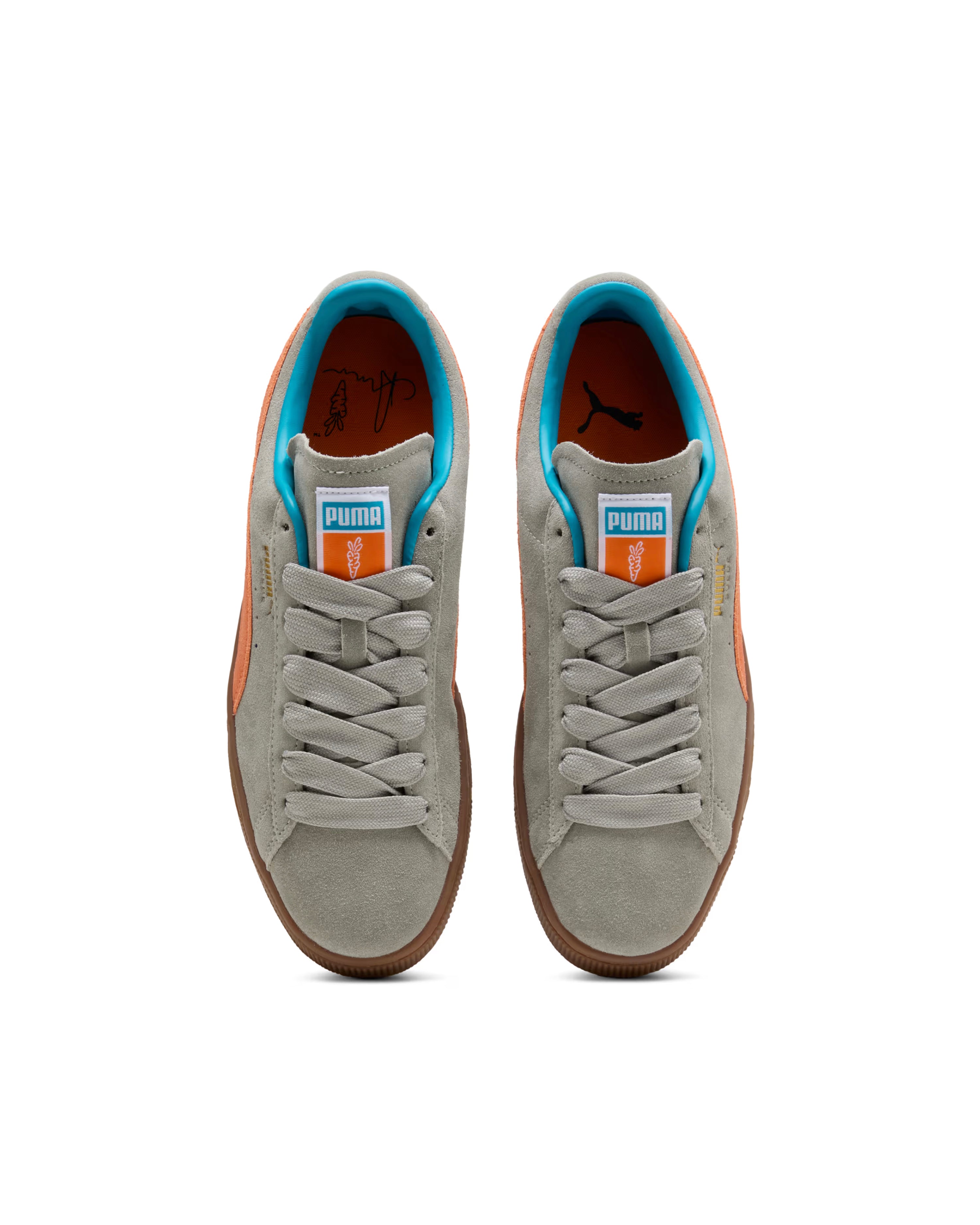 carrots-puma-suede-sneaker-herren-grau-orange-leder image 4