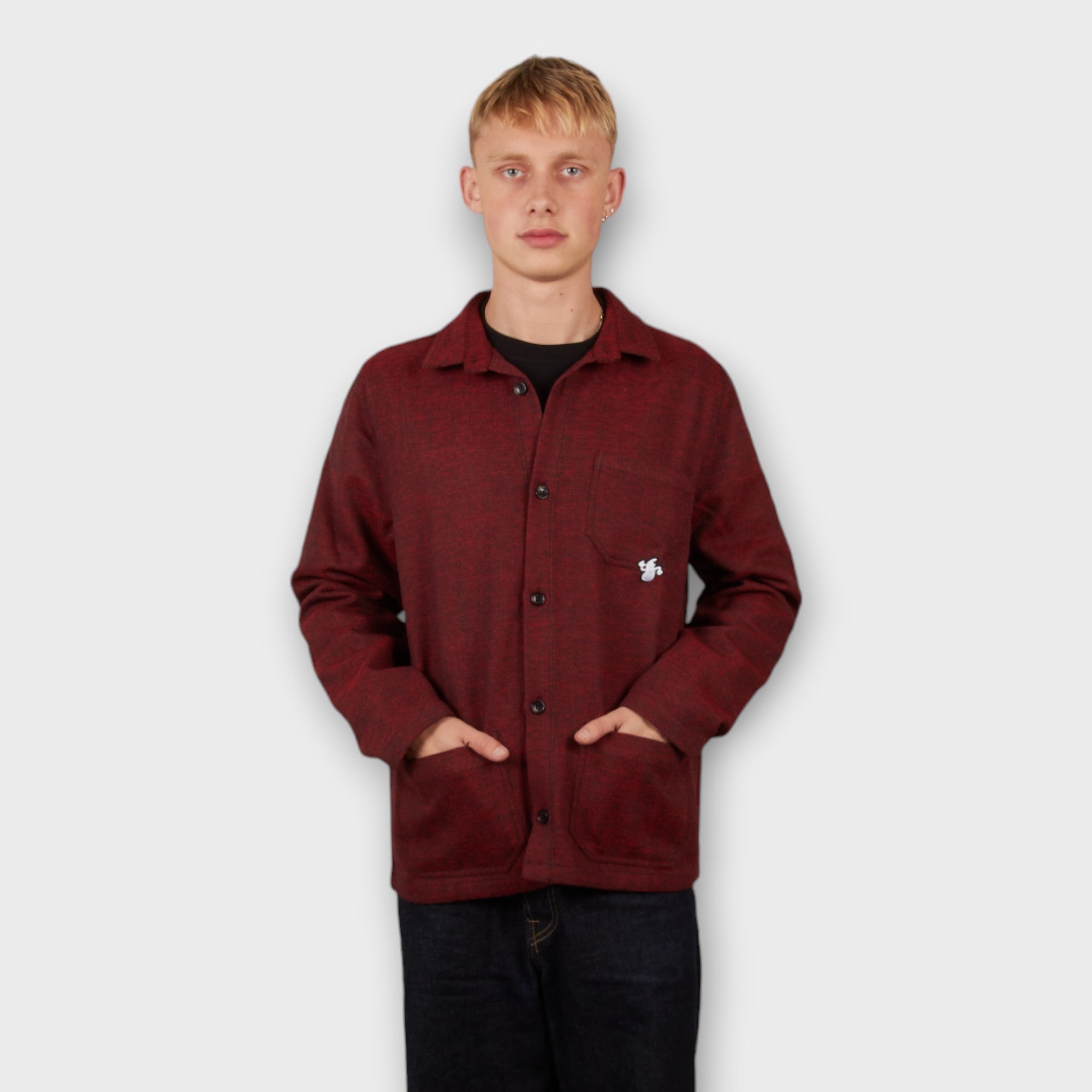 le-fix-sunniva-workers-hemd-maroon-herren-wollmischung image 2