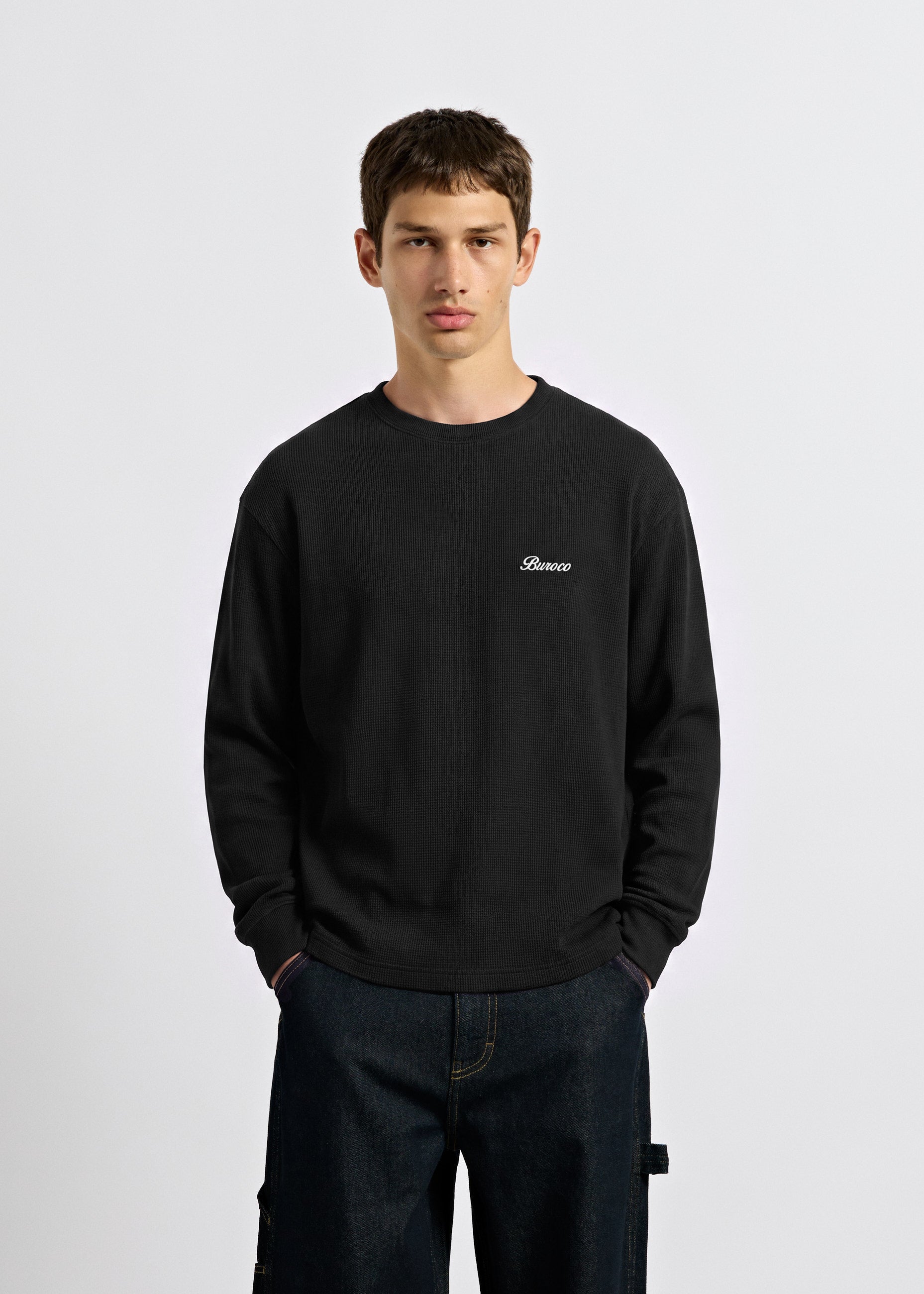 burocs-waffle-longsleeve-black-relaxed-fit-m image 3