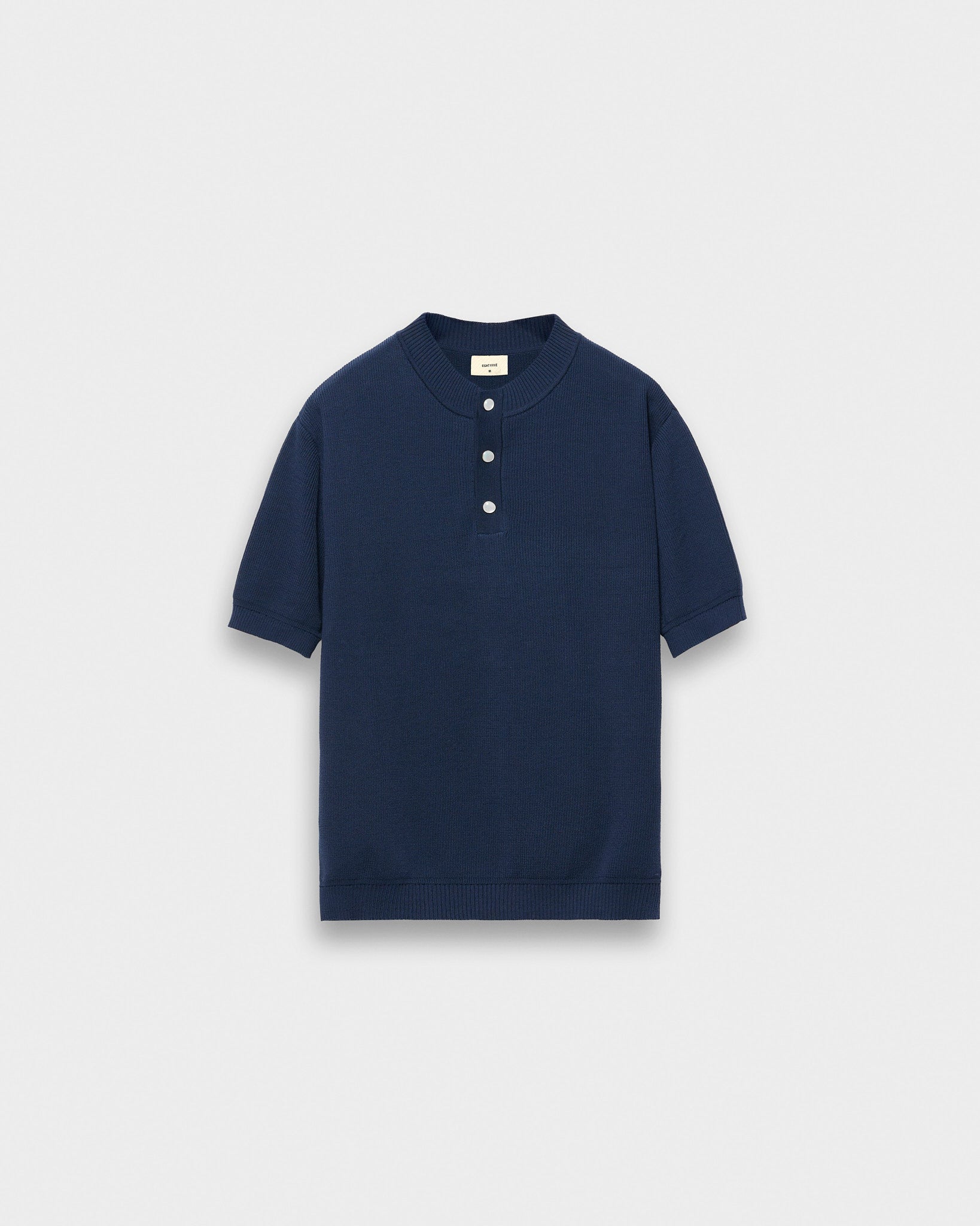 eightyfive-tops-knitted-henley-polo-navy-regular-fit-baumwolle image 1