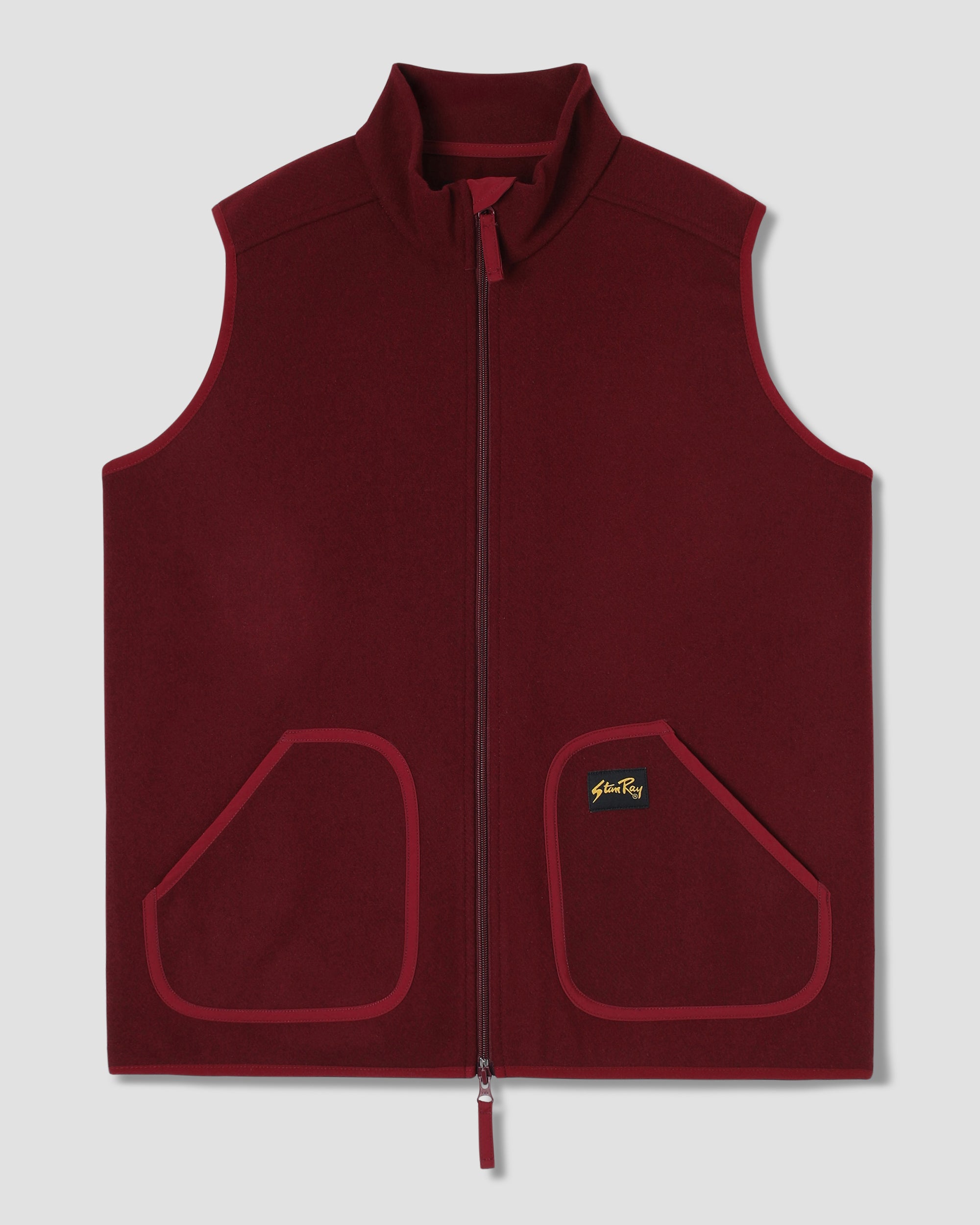 stan-ray-wool-fleece-vest-weste-dark-red-heather-wolle image 1