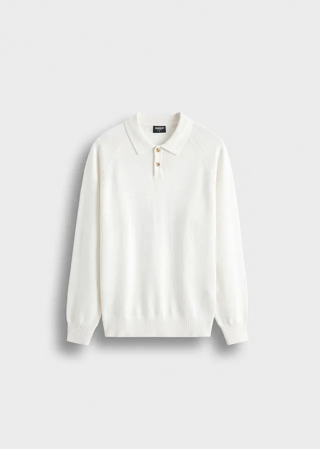 burocs-fine-knit-polo-sweater-strickpolo-off-white-regular-fit image 1
