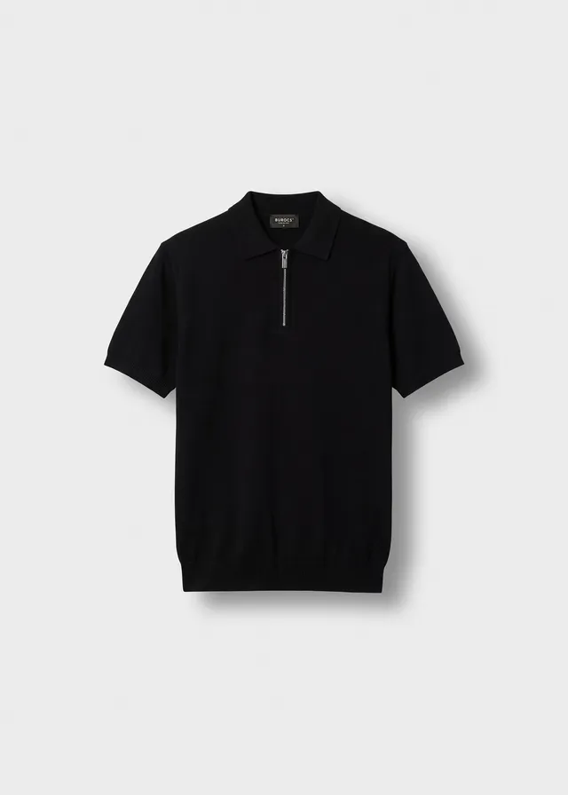 burocs-quarter-zip-polo-shirt-poloshirt-schwarz-slim-fit image 1