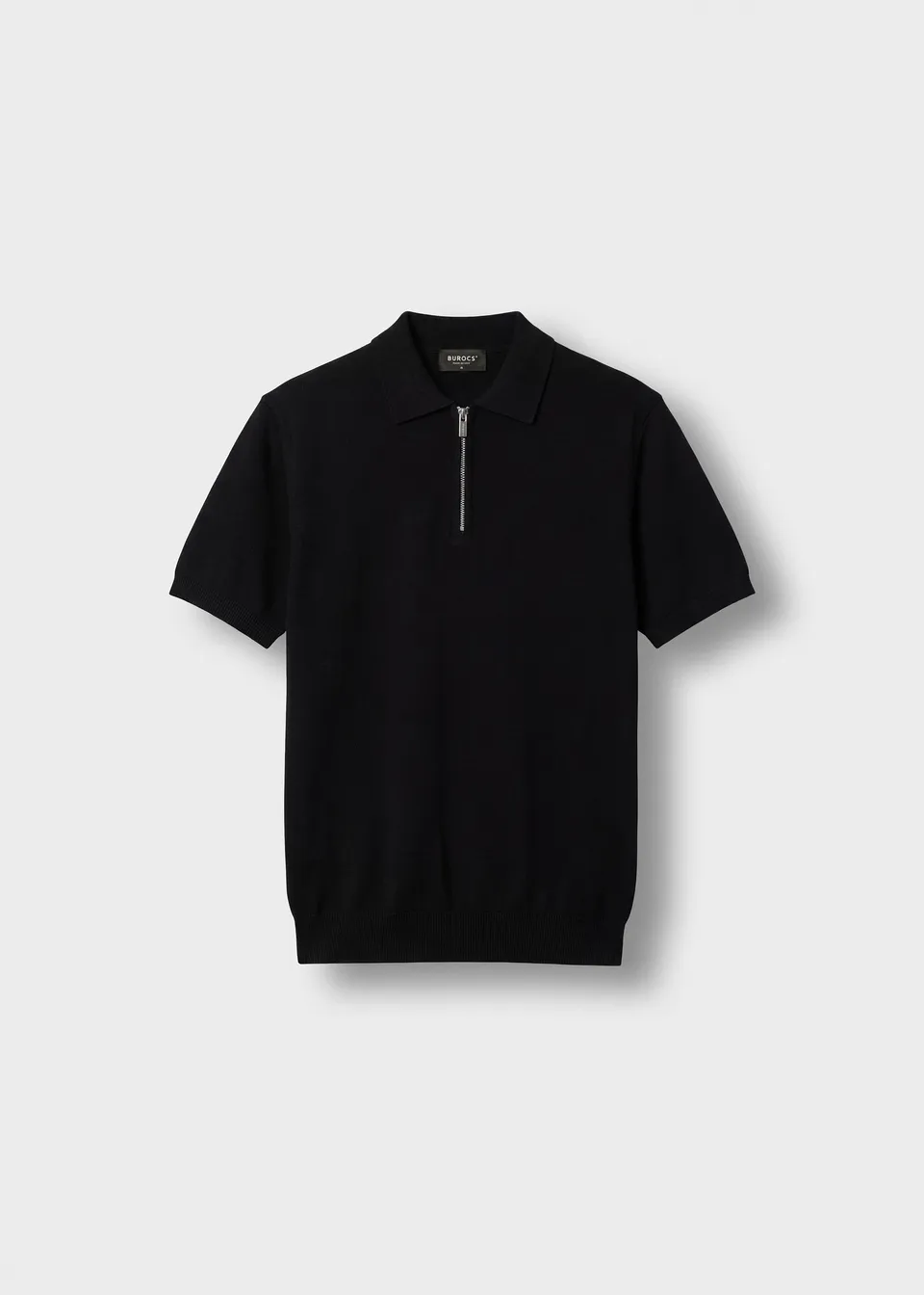 burocs-quarter-zip-polo-shirt-poloshirt-schwarz-slim-fit image 1