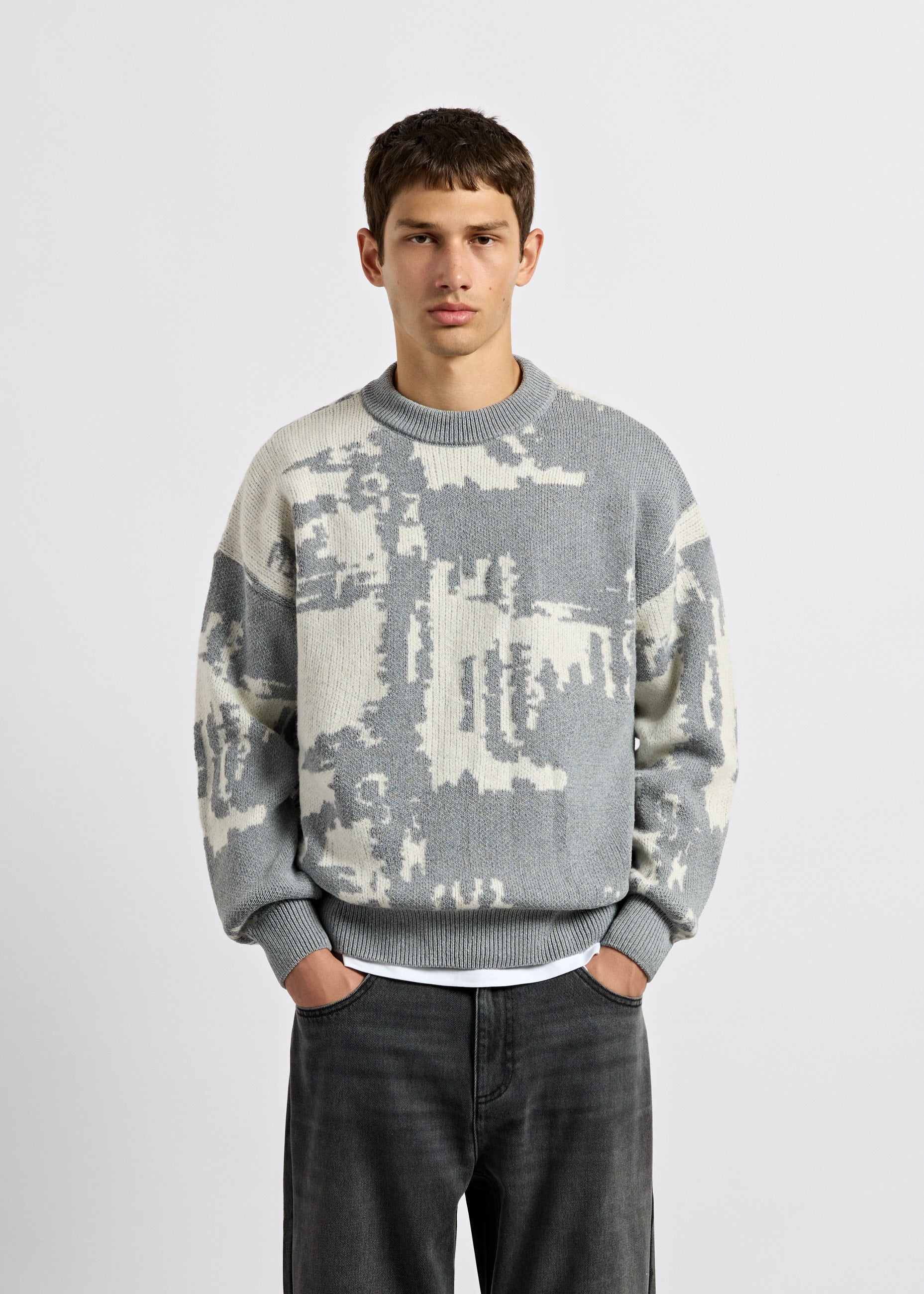 burocs-knit-sweater-strickpullover-grau-oversized-jacquard image 3