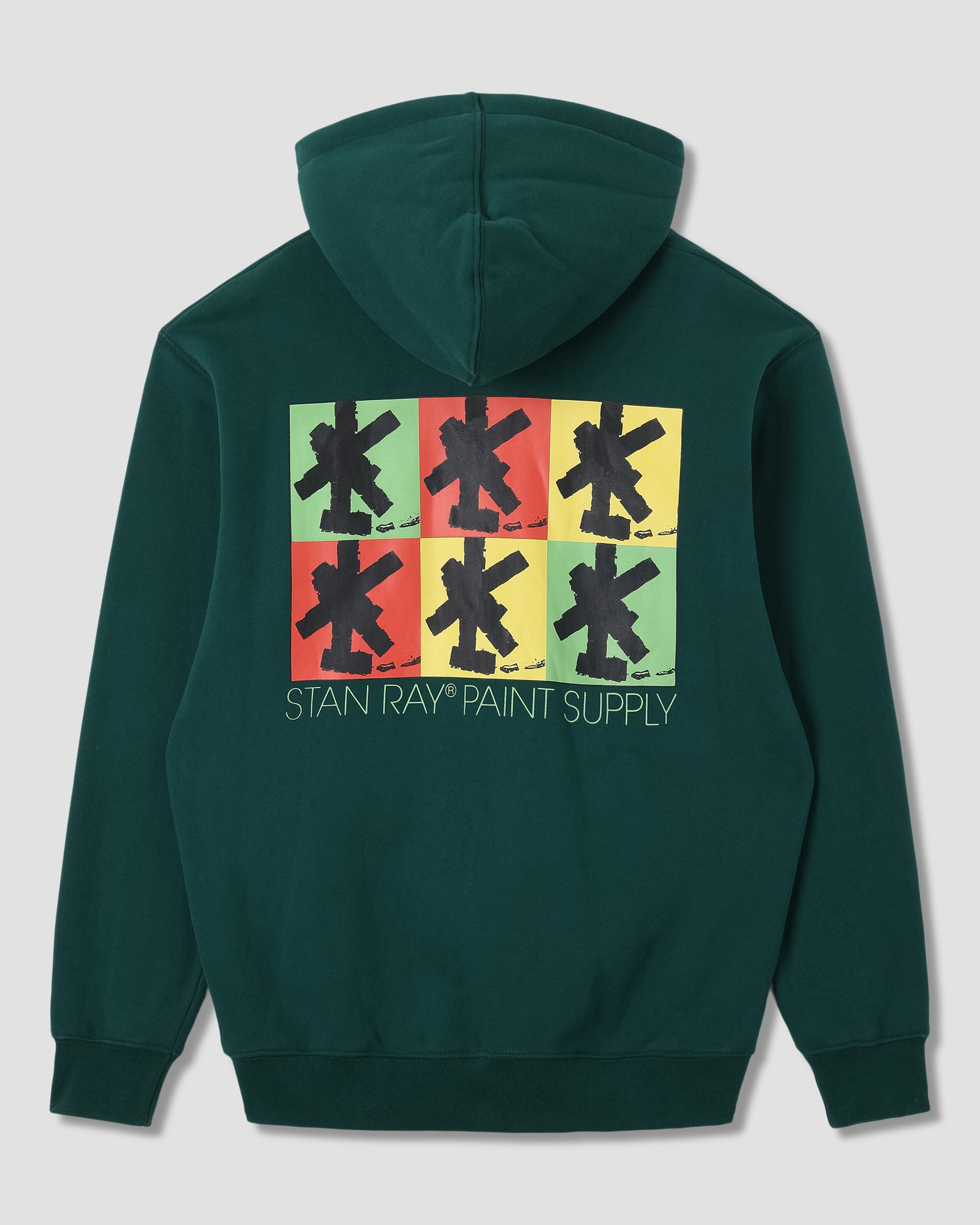 stan-ray-brush-squares-zip-hood-hoodie-botanical-green image 2