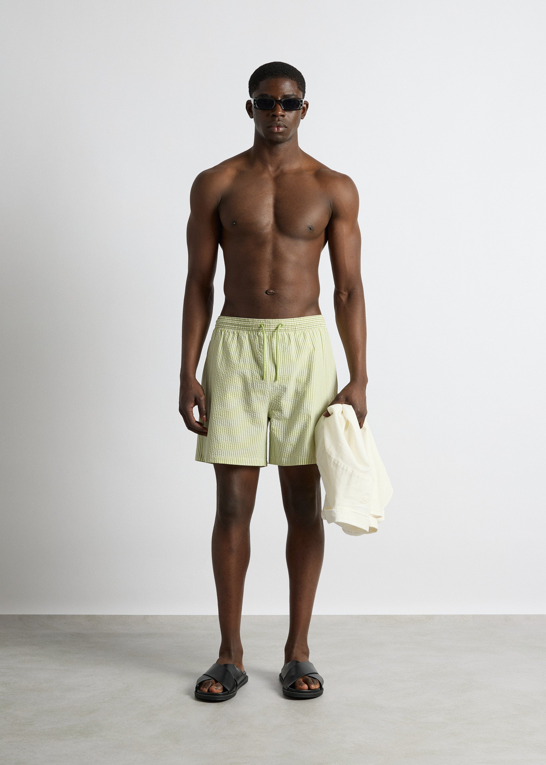 burocs-seersucker-swimshorts-shorts-gr-n-wei-polyester image 5