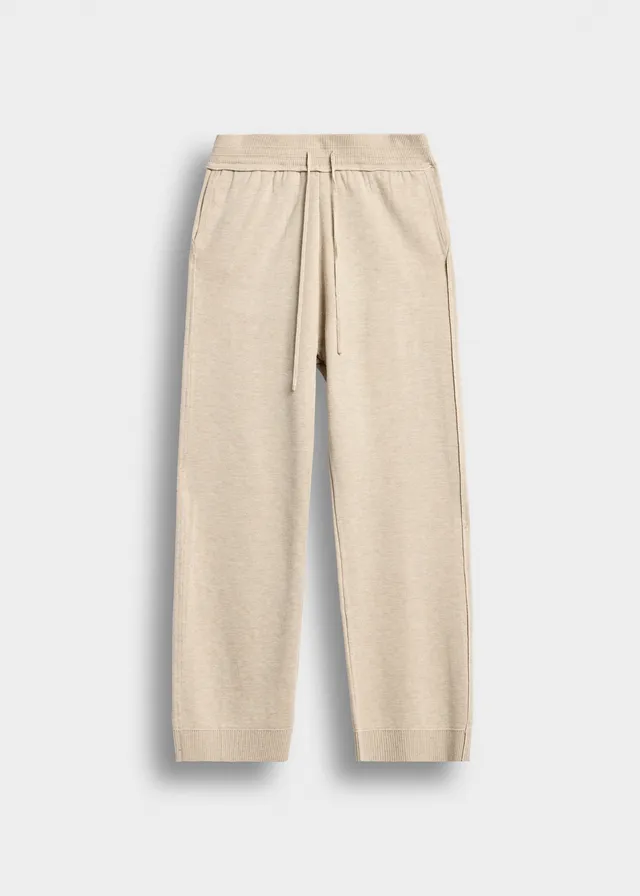 burocs-pants-knit-wide-leg-pants-jogginghose-beige-melange image 1