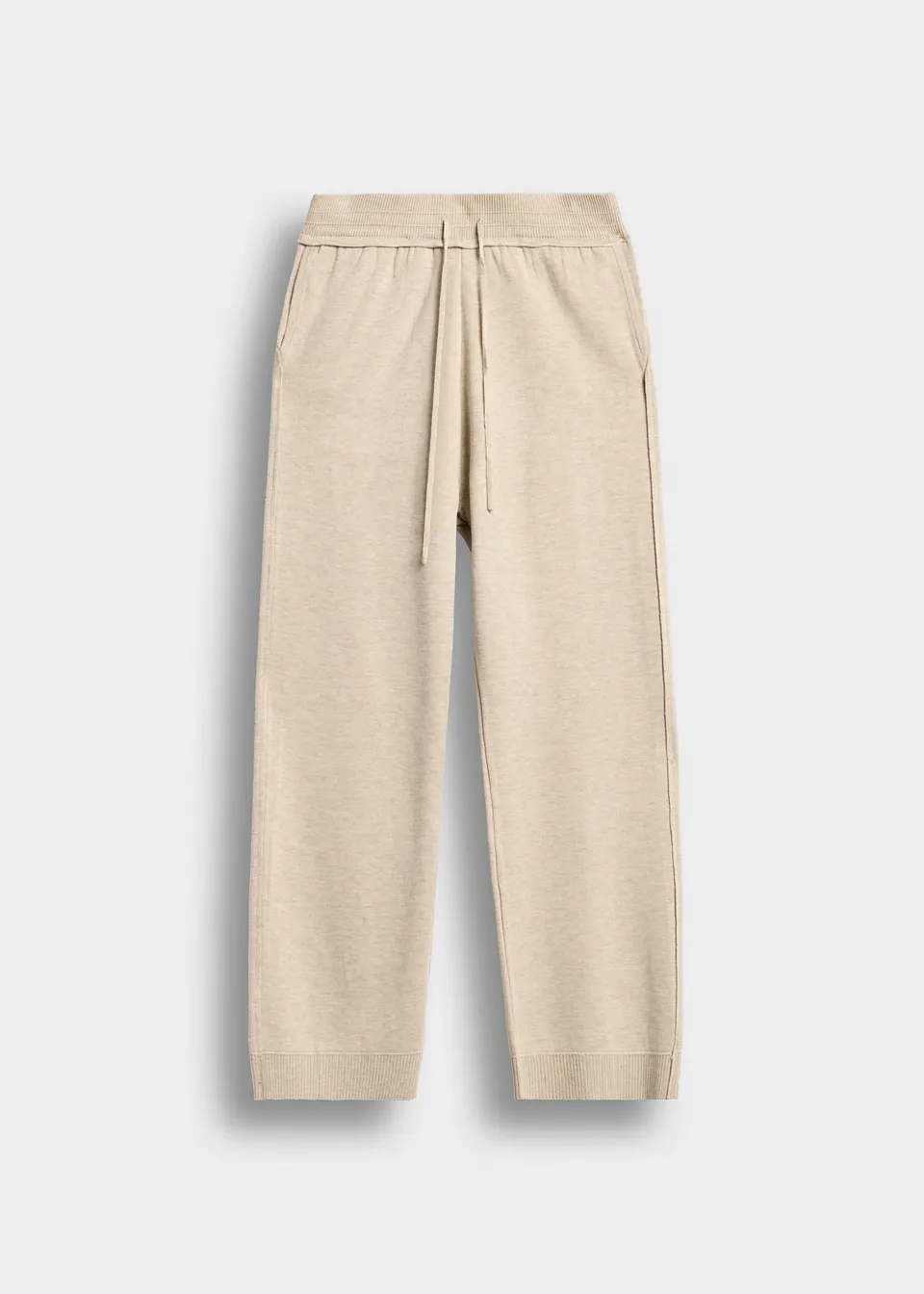 burocs-pants-knit-wide-leg-pants-jogginghose-beige-melange image 1