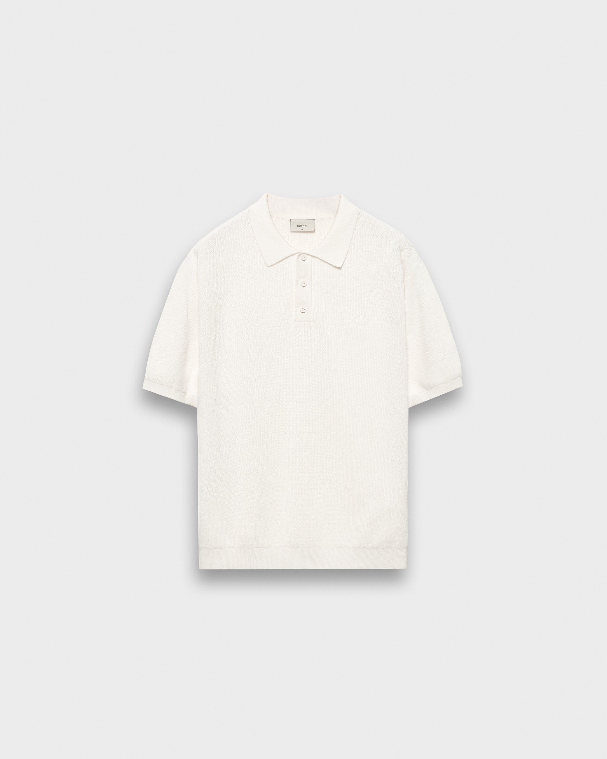 eightyfive-knit-poloshirt-off-white-baumwolle image 1