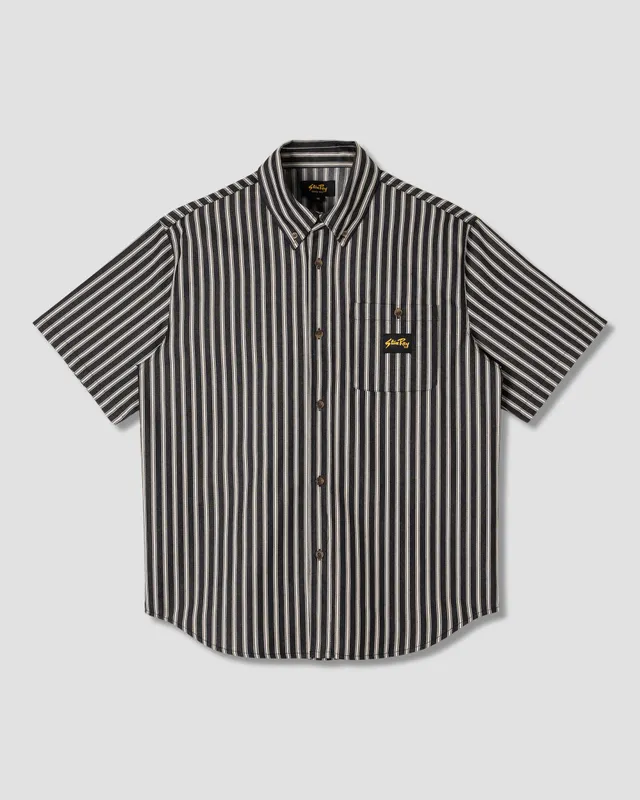 stan-ray-flannel-shirt-kurzarmhemd-charcoal-stripe image 1
