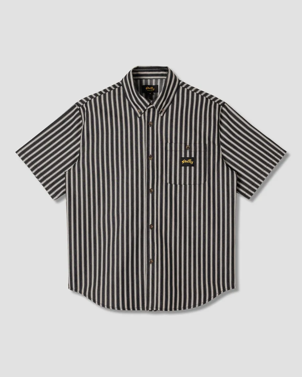 stan-ray-flannel-shirt-kurzarmhemd-charcoal-stripe image 1