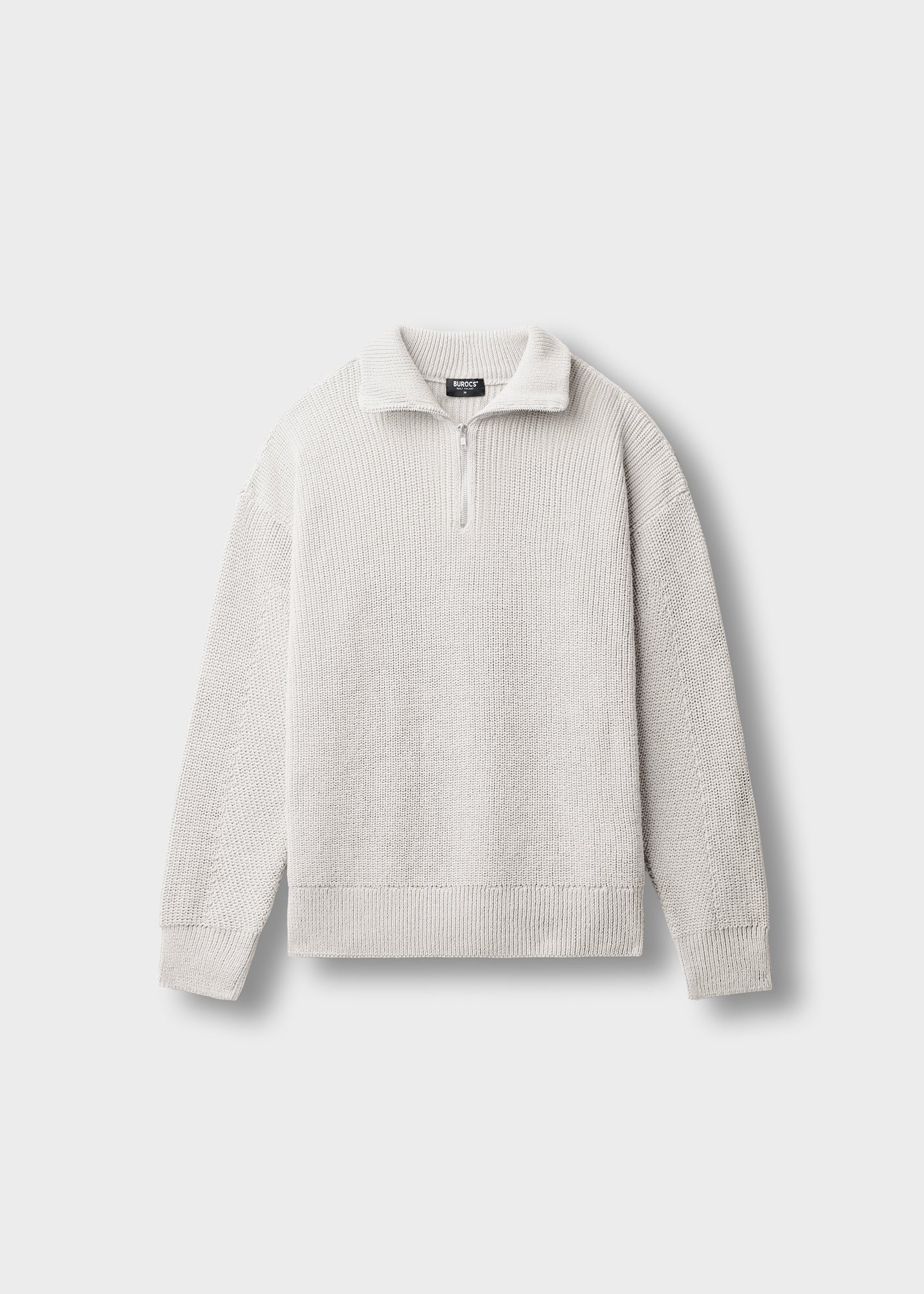 burocs-knitwear-chunky-knit-half-zip-sweater-ecru-grobstrick image 1