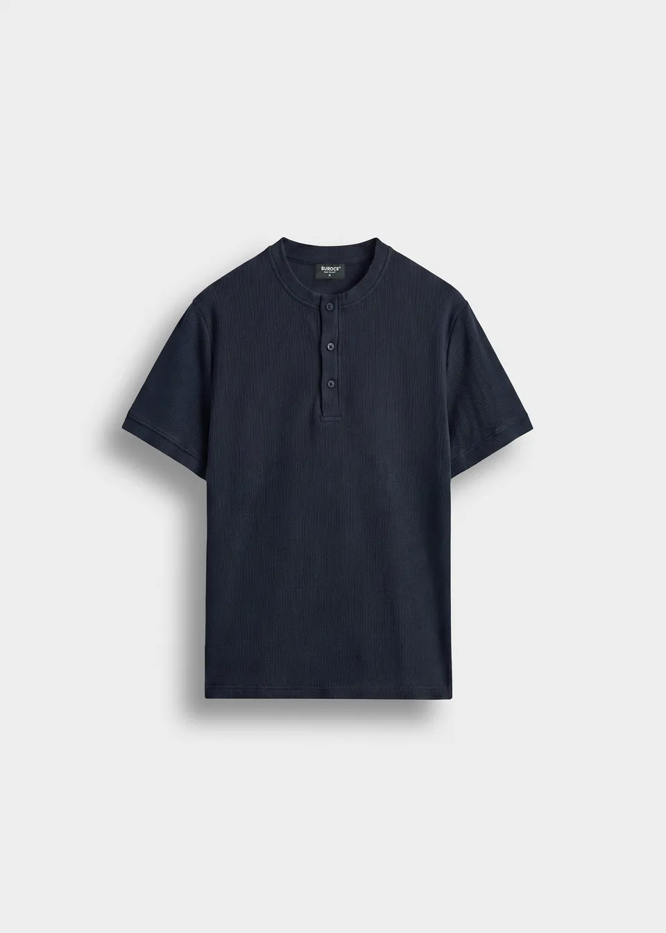 burocs-t-shirts-rib-henley-t-shirt-navy-slim-baumwolle image 1