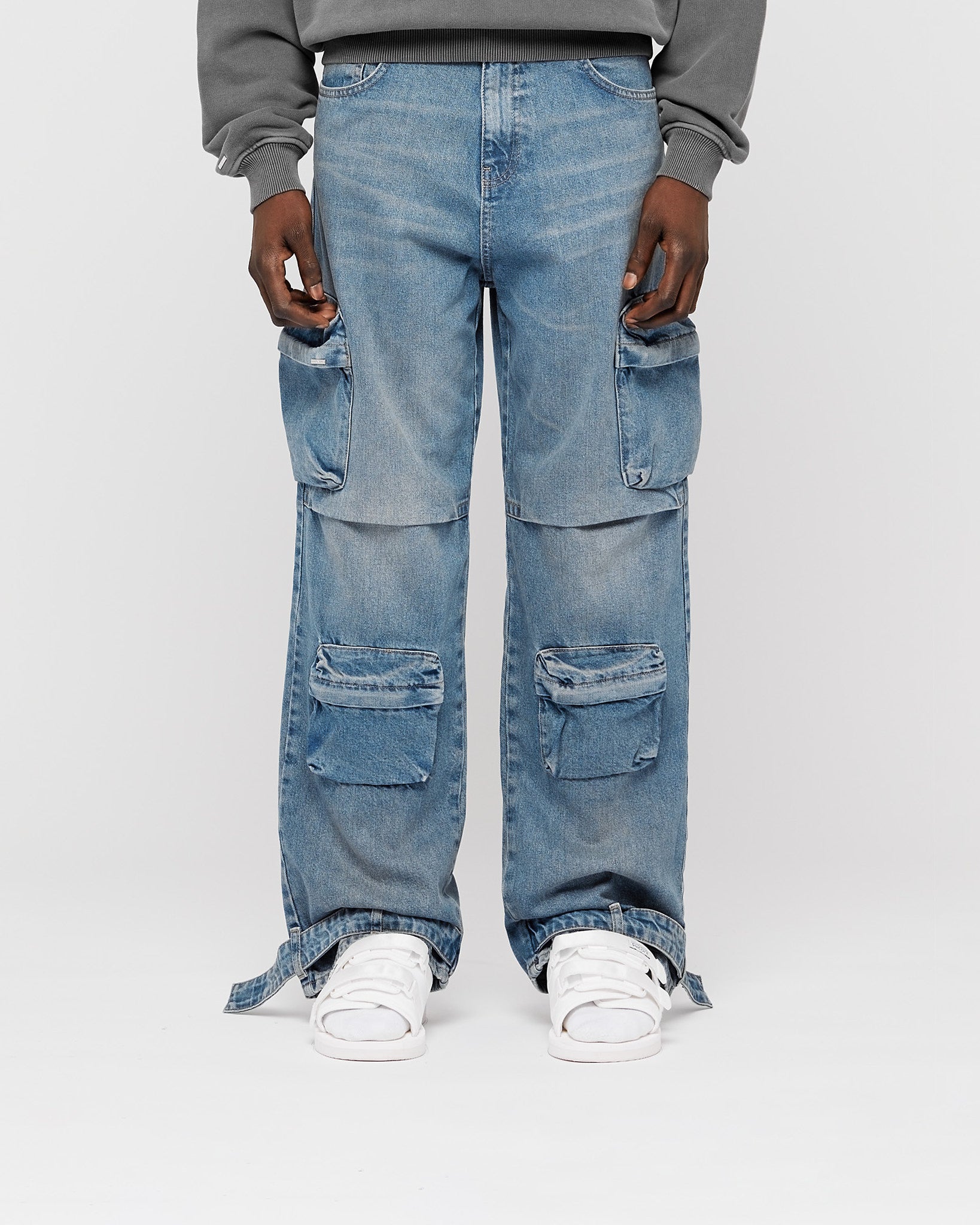 eightyfive-denim-baggy-cargo-pants-light-sand-wash-baumwolle image 2