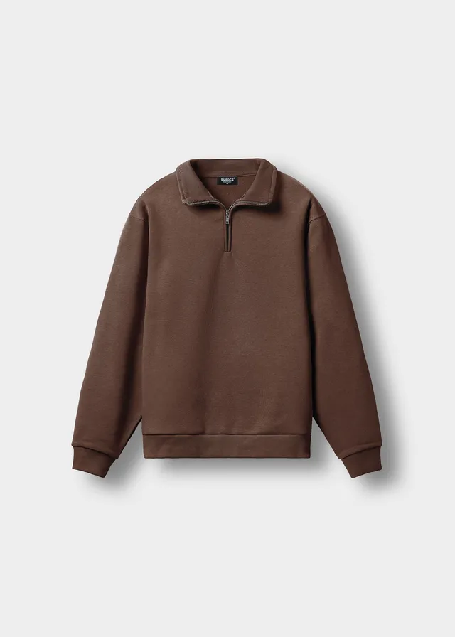 burocs-longsleeves-essential-mock-neck-zip-troyer-braun image 1