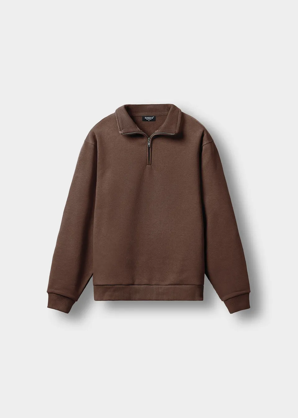 burocs-longsleeves-essential-mock-neck-zip-troyer-braun image 1