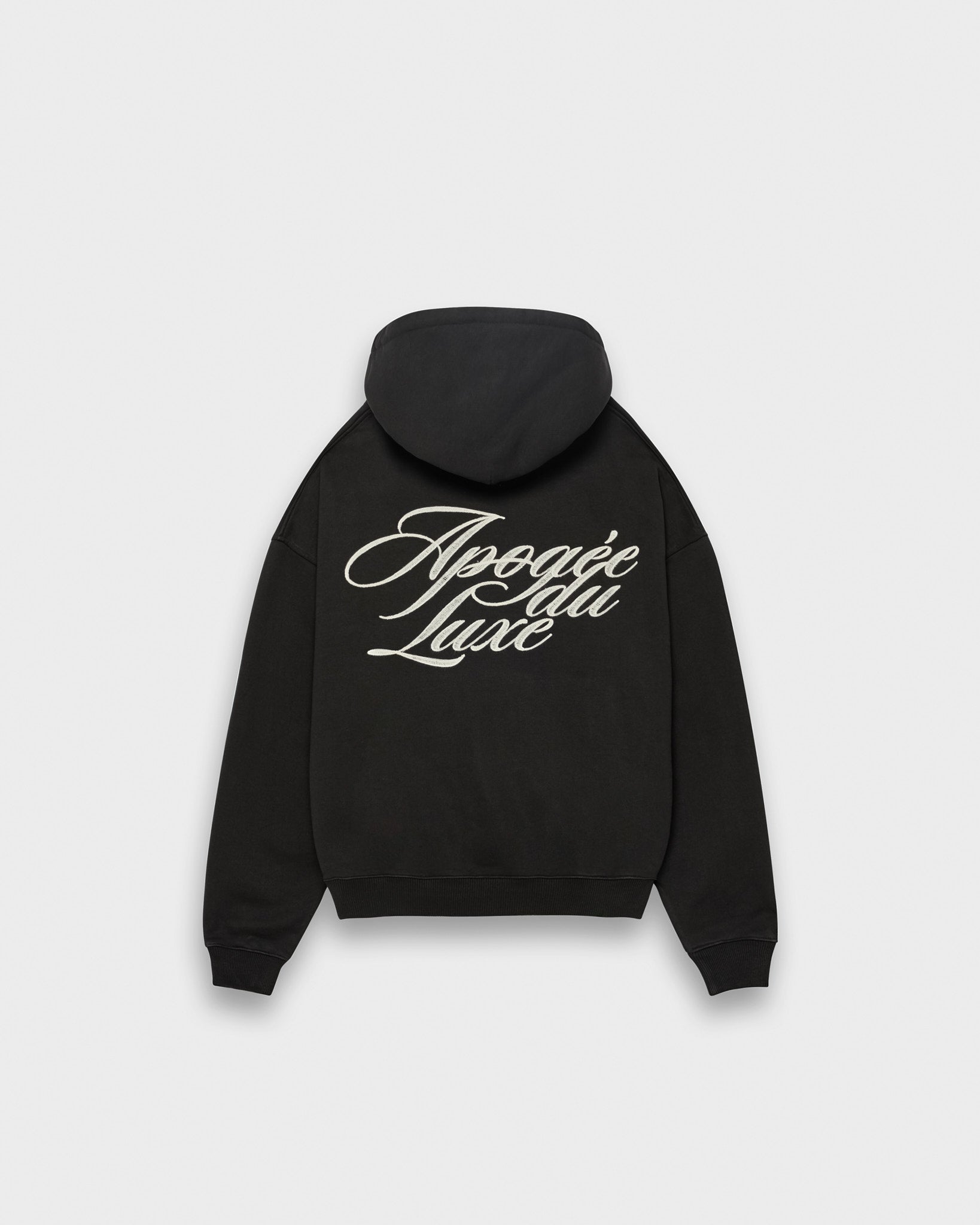 eightyfive-luxe-contrast-hoodie-schwarz-oversized-stickerei image 1
