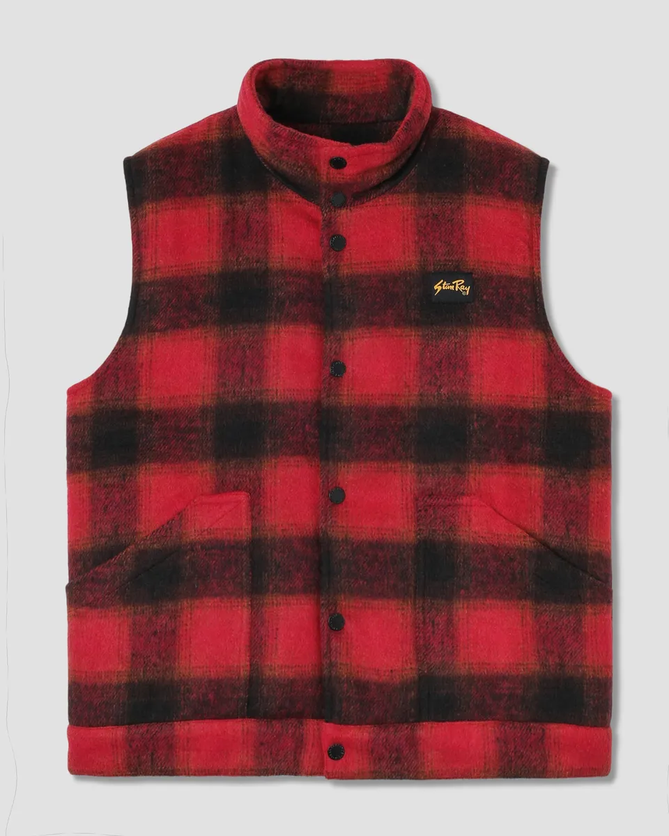 stan-ray-down-plaid-vest-red-steppweste-herren-karo-rot image 1